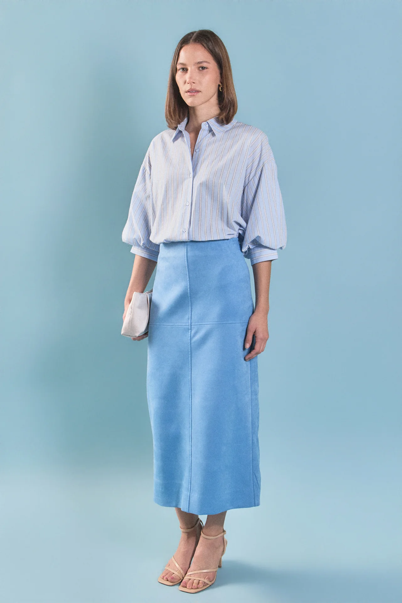 Striped Volume Sleeve Shirt - Image 3