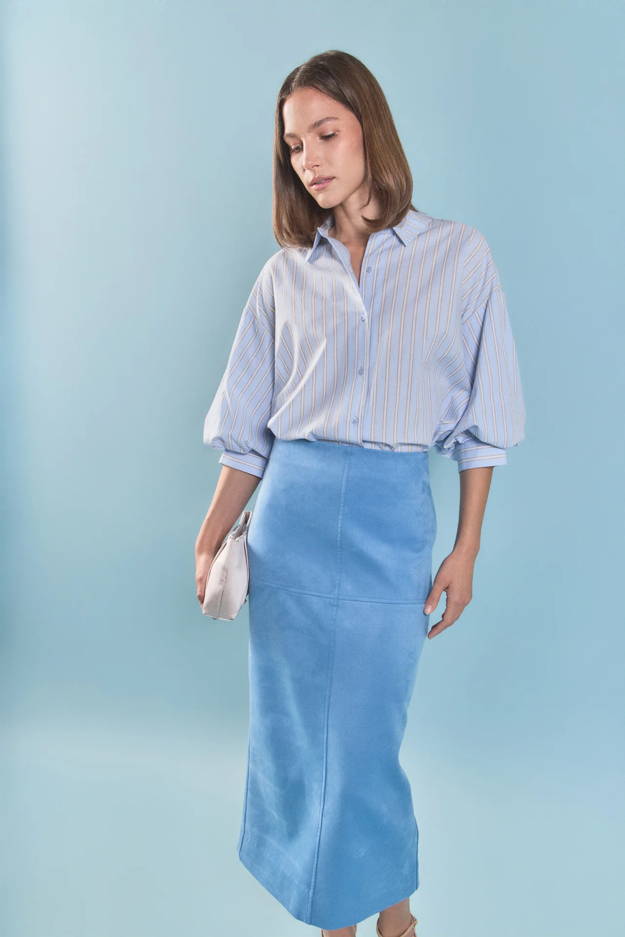 Striped Volume Sleeve Shirt - Image 6