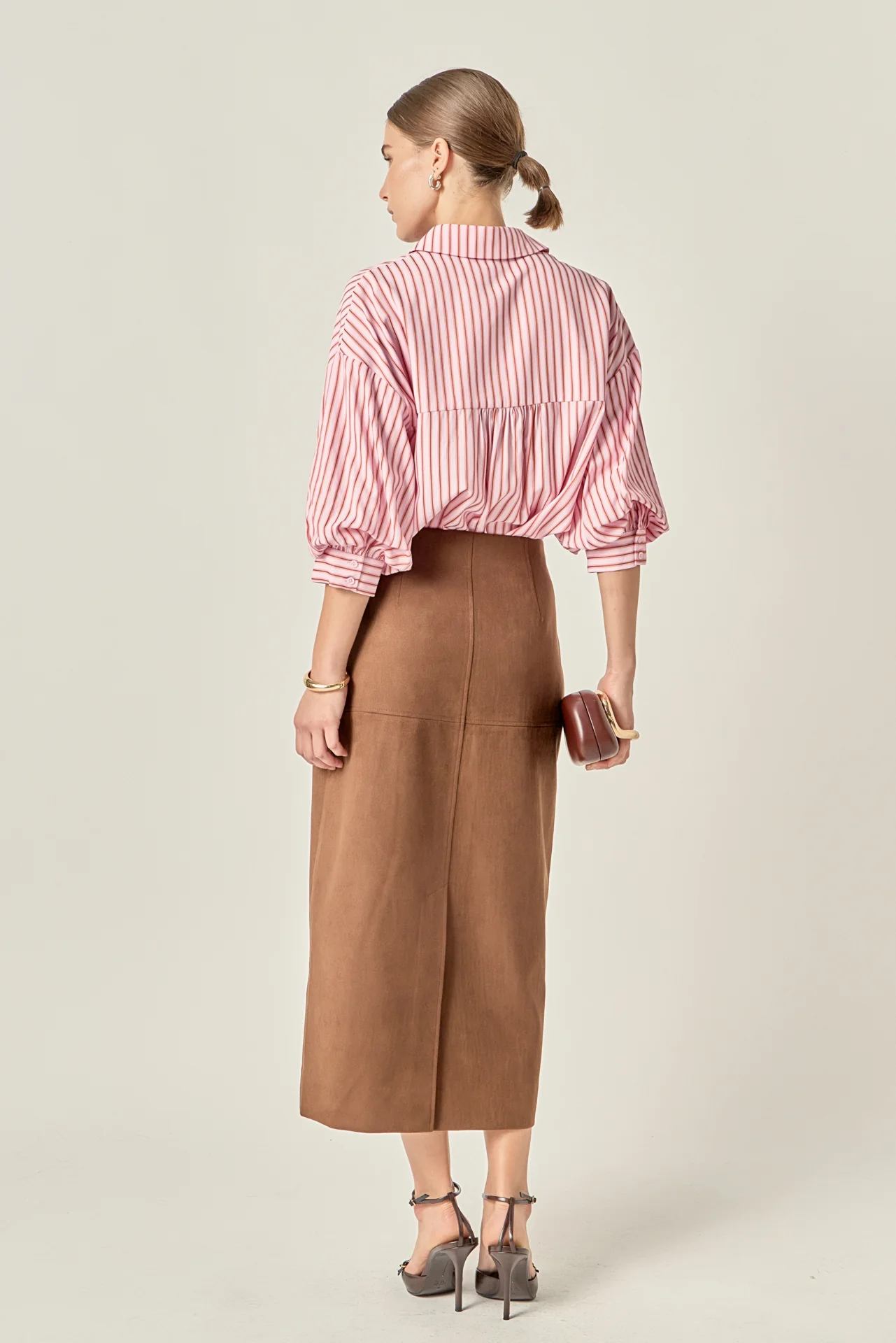 Faux Suede Midi Skirt - Image 11