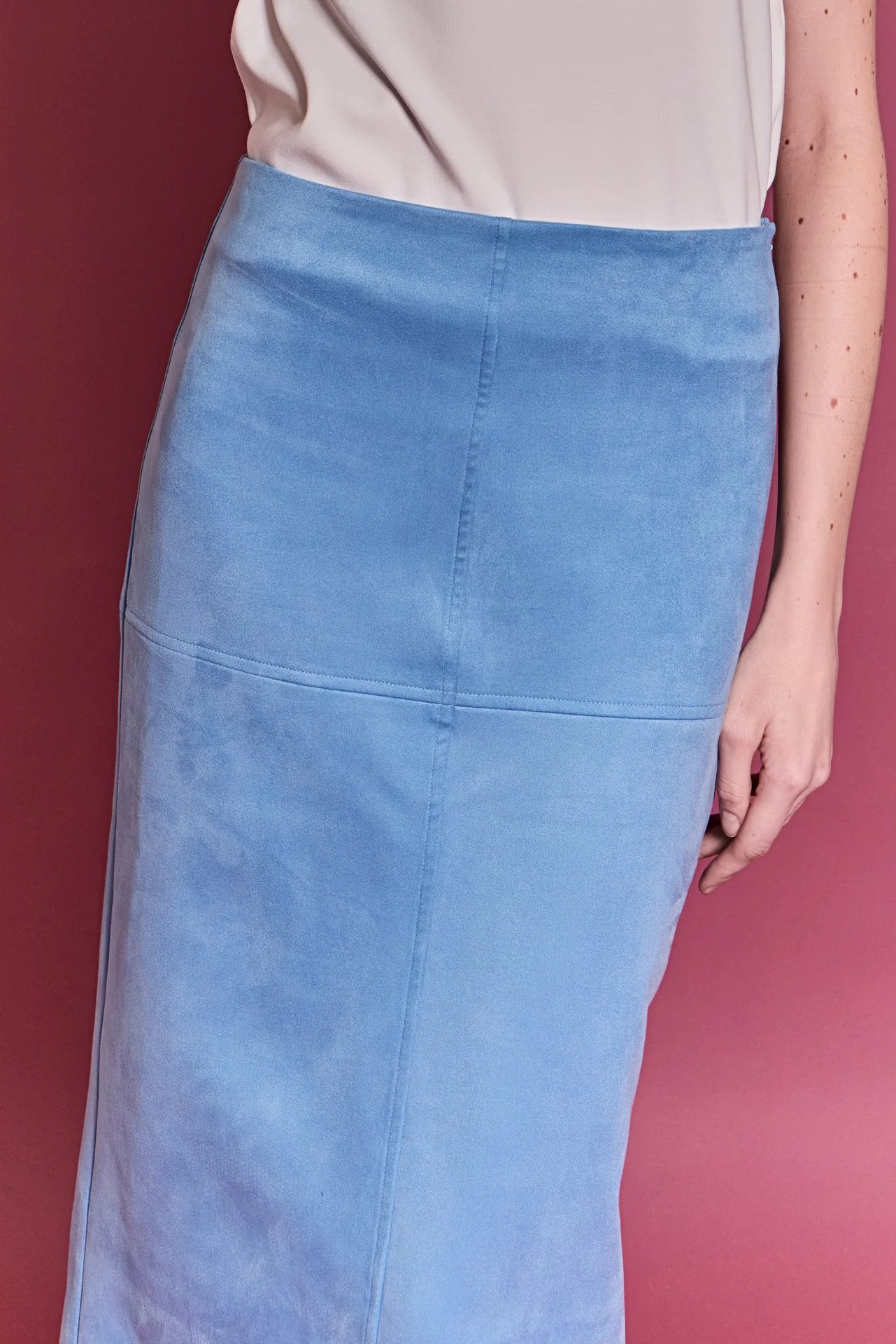 Faux Suede Midi Skirt - Image 2