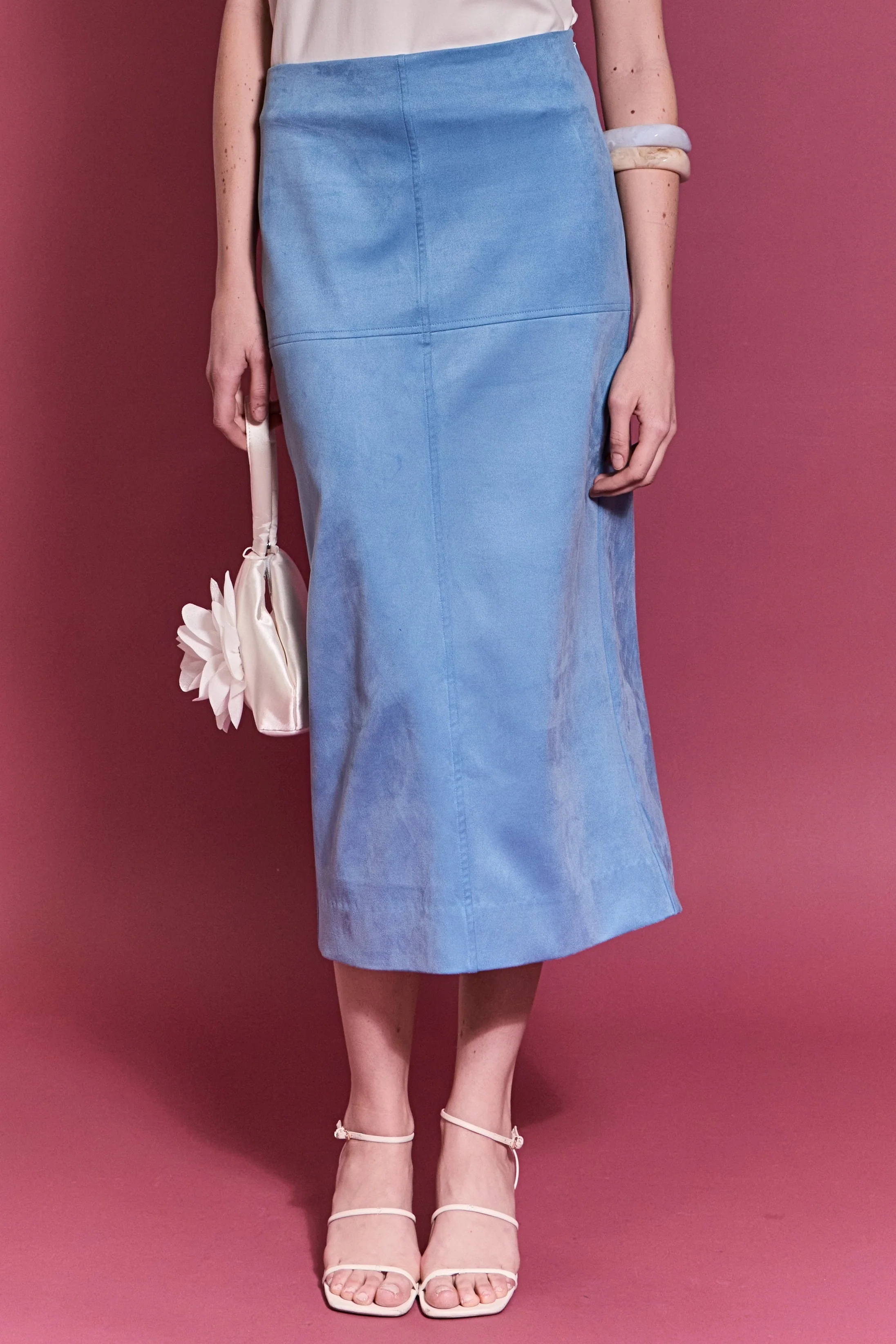 Faux Suede Midi Skirt - Image 5