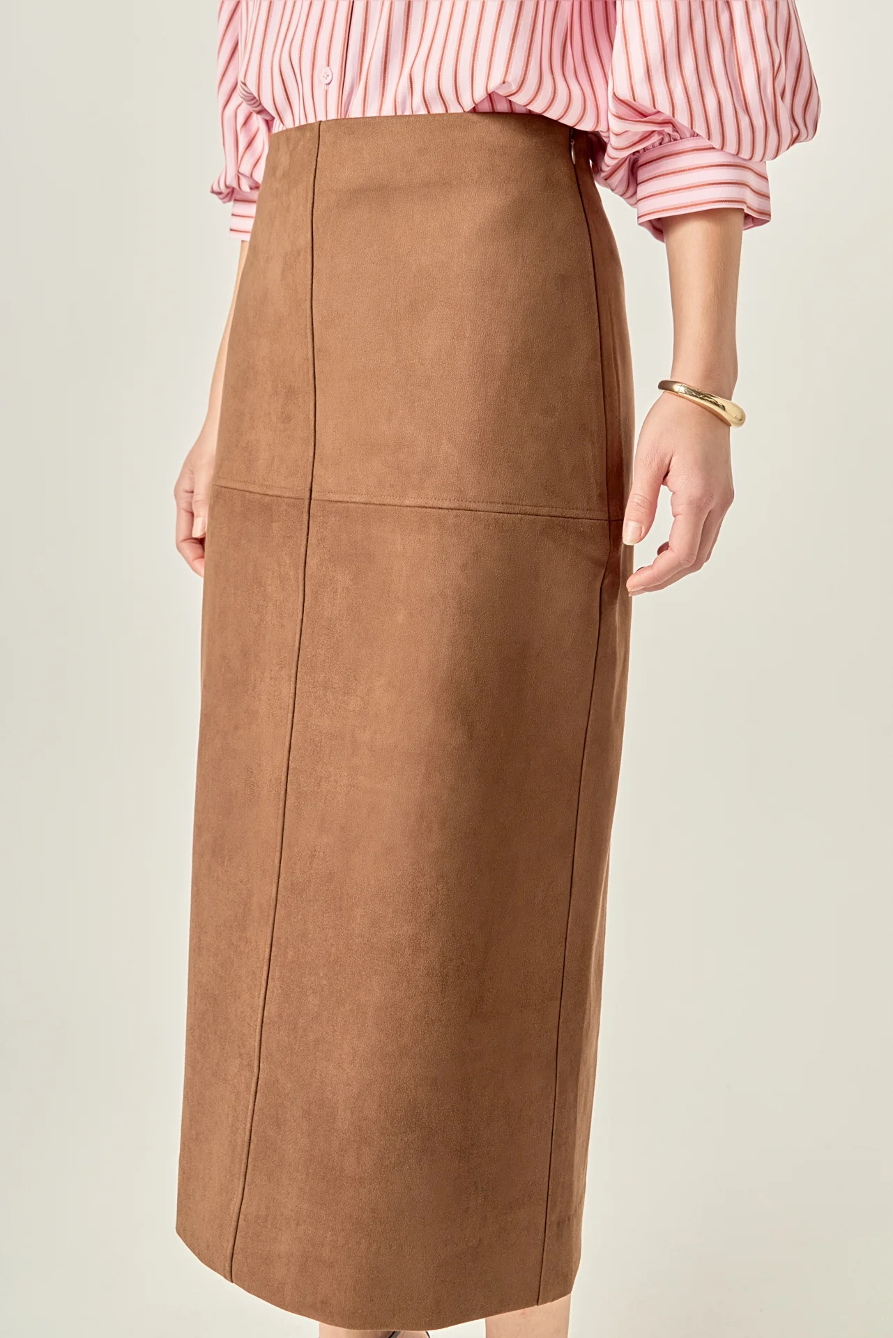 Faux Suede Midi Skirt - Image 9