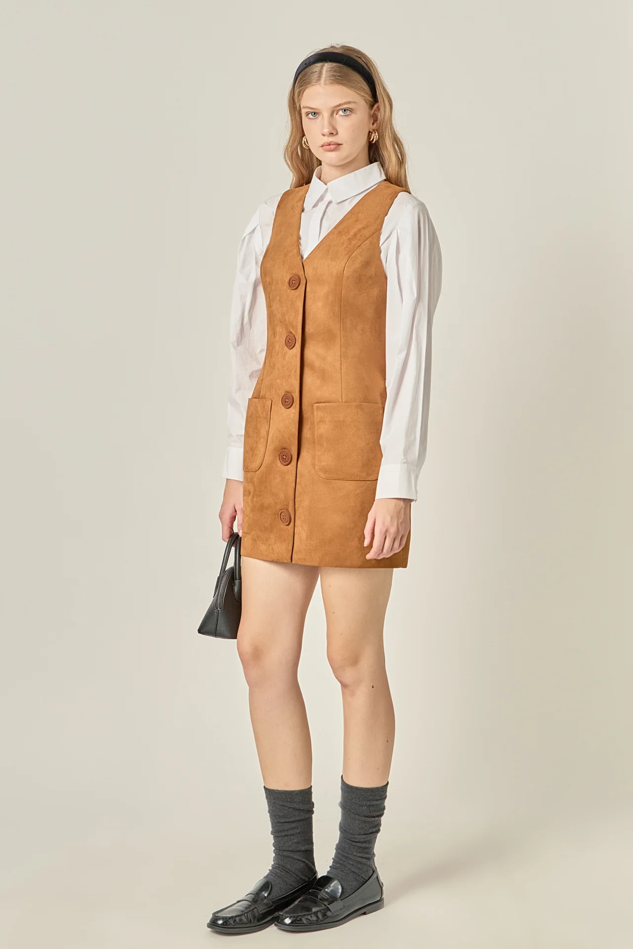 Faux Suede Vest Dress - Image 4