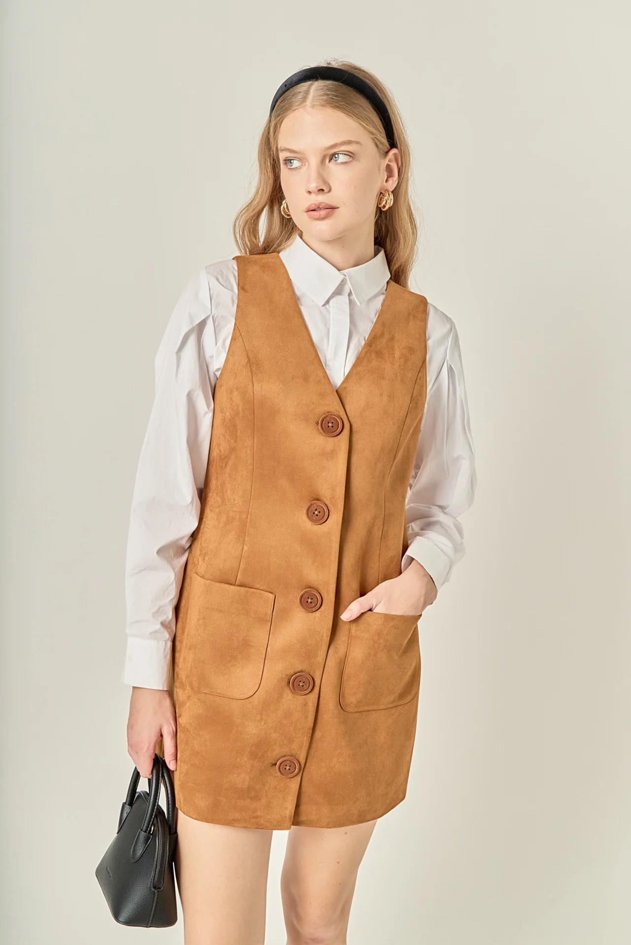 Faux Suede Vest Dress - Image 6