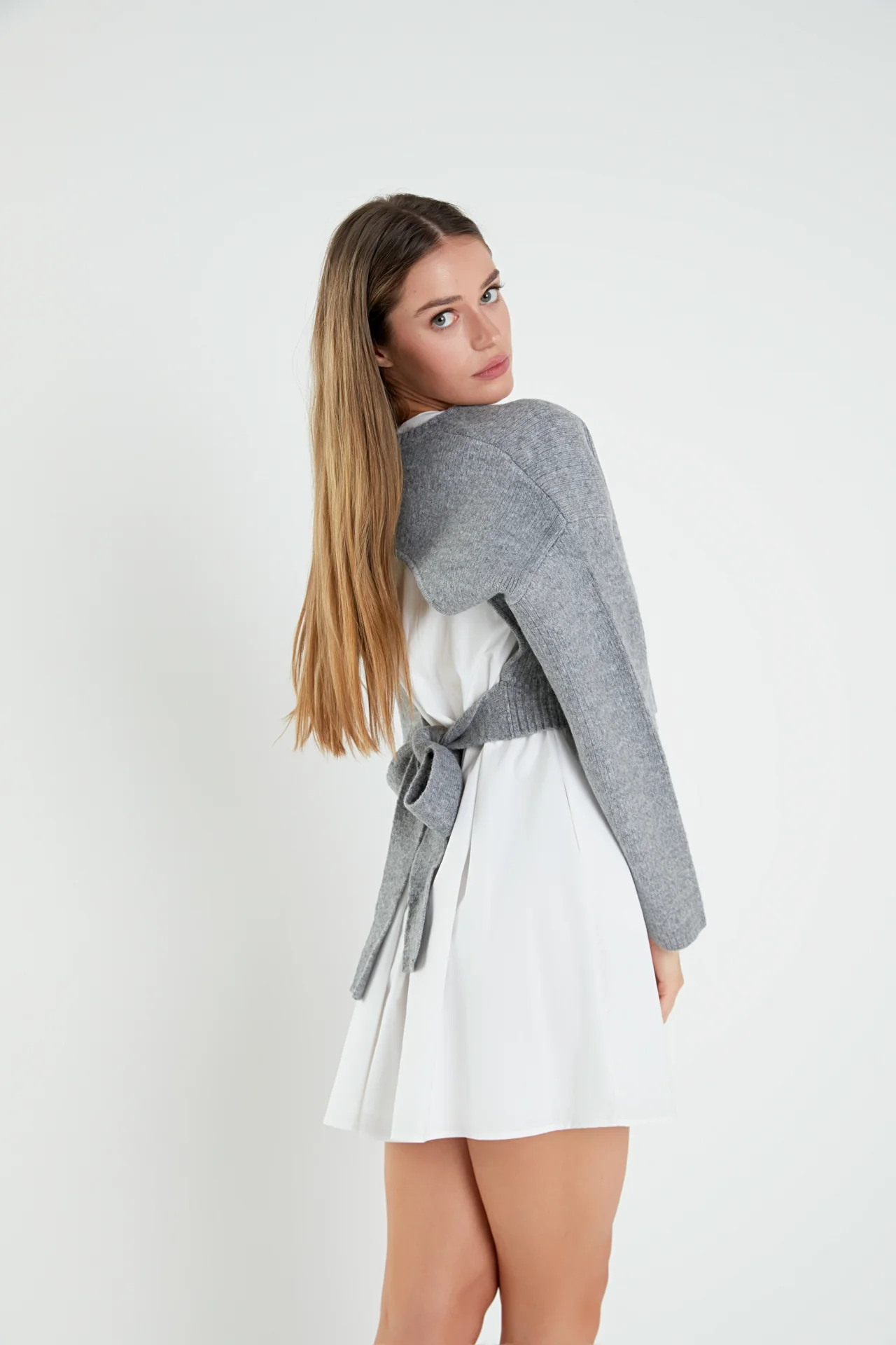 Sweater with Poplin Mini Dress - Image 10