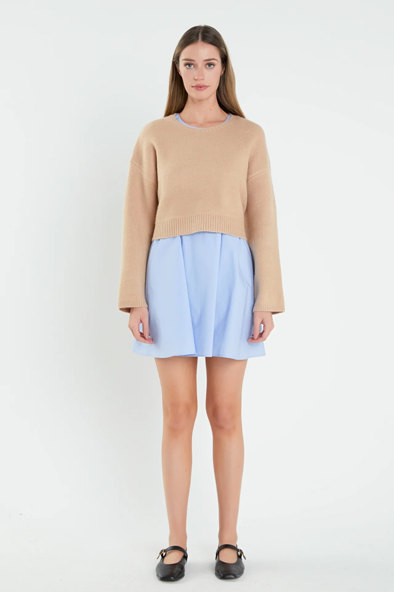 Sweater with Poplin Mini Dress - Image 11