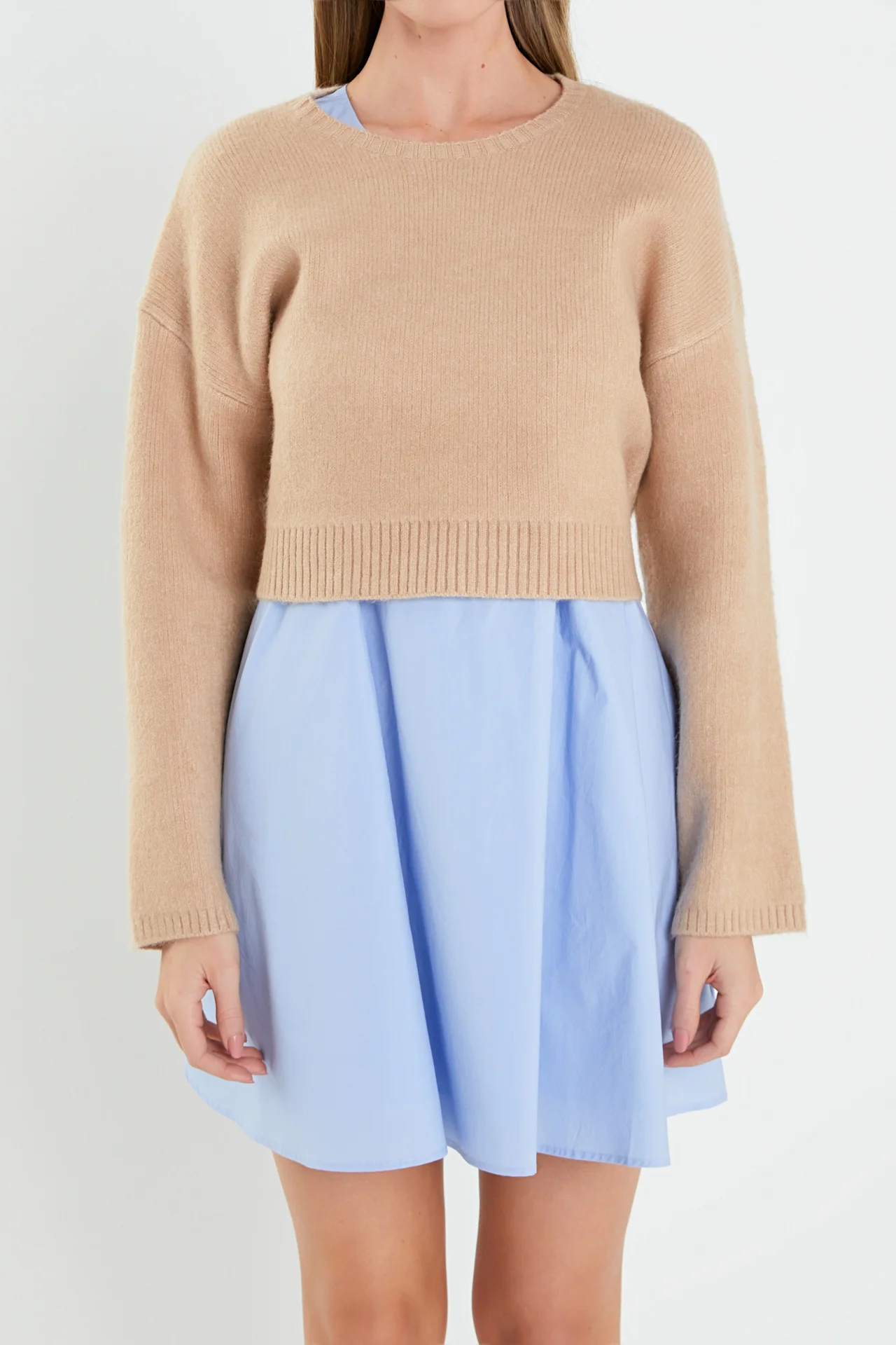 Sweater with Poplin Mini Dress - Image 12