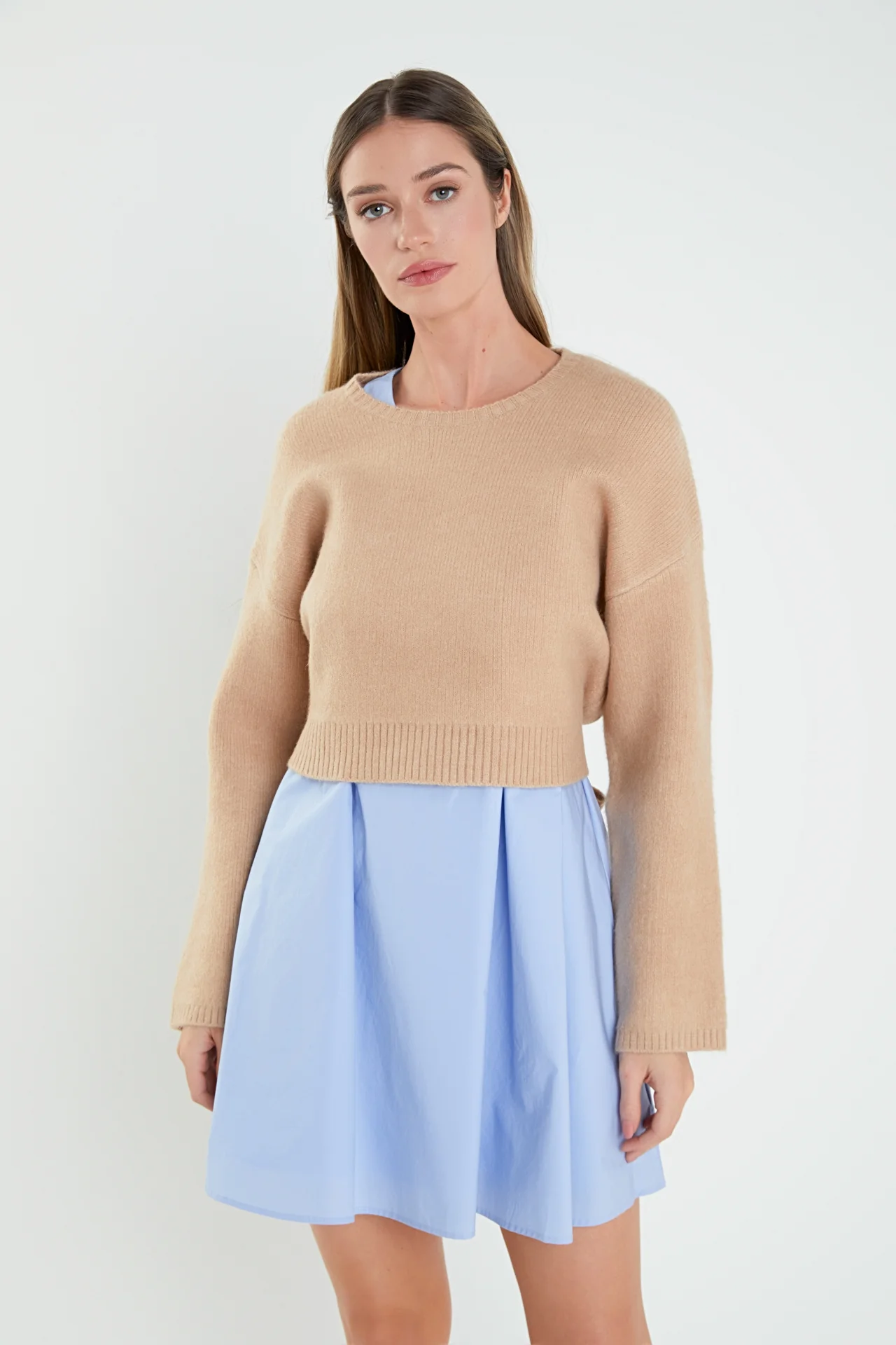 Sweater with Poplin Mini Dress - Image 15
