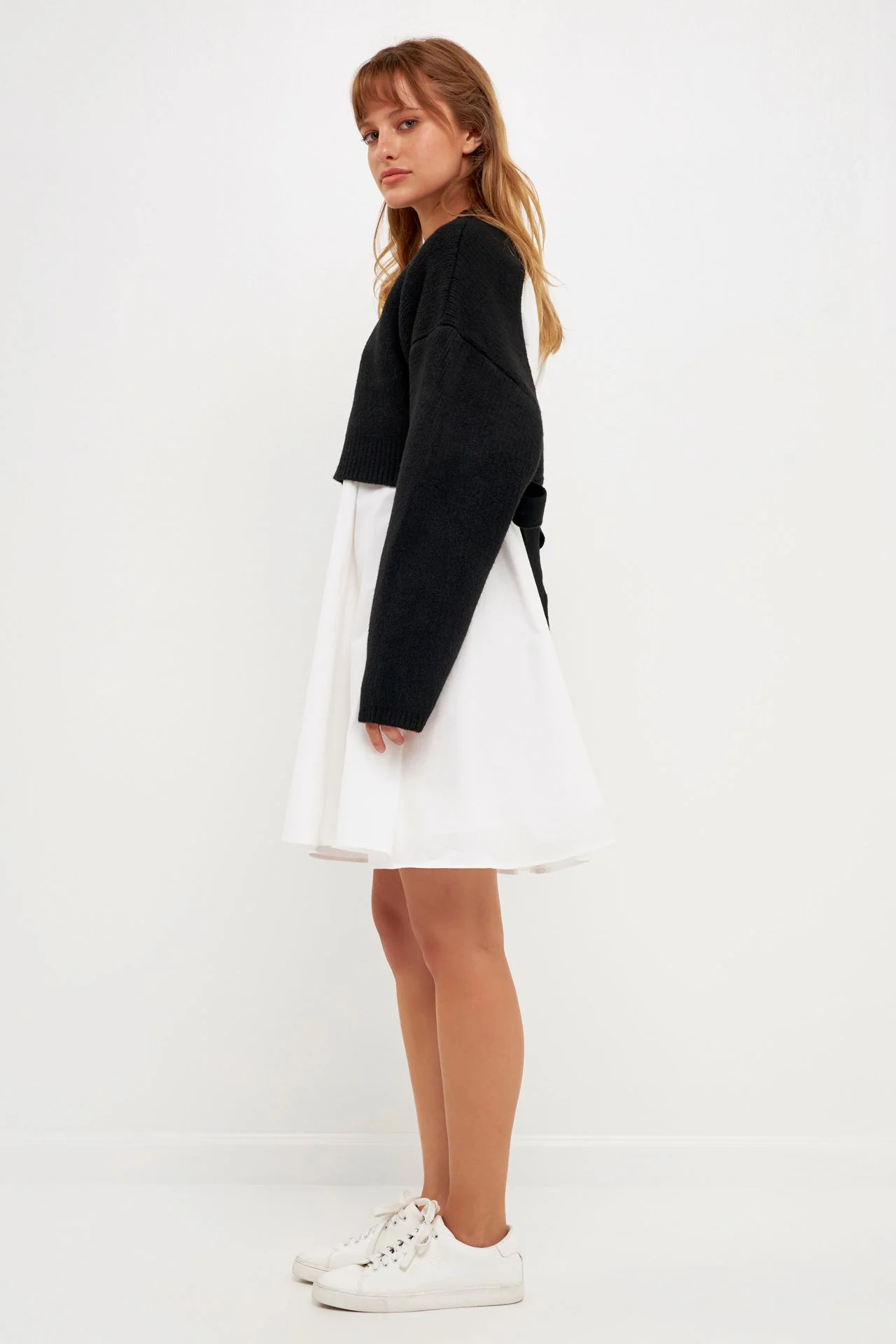 Sweater with Poplin Mini Dress - Image 3