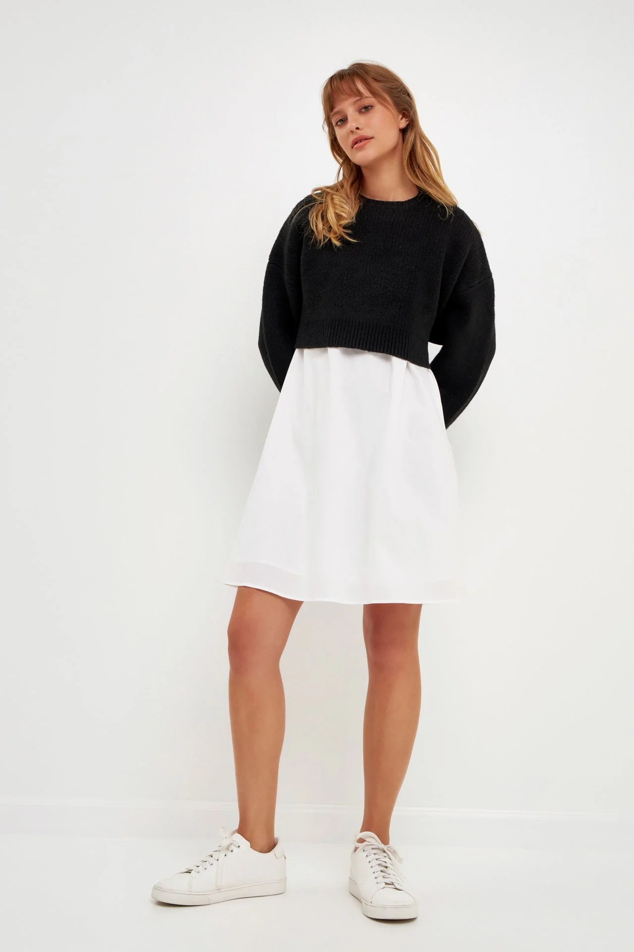 Sweater with Poplin Mini Dress - Image 5