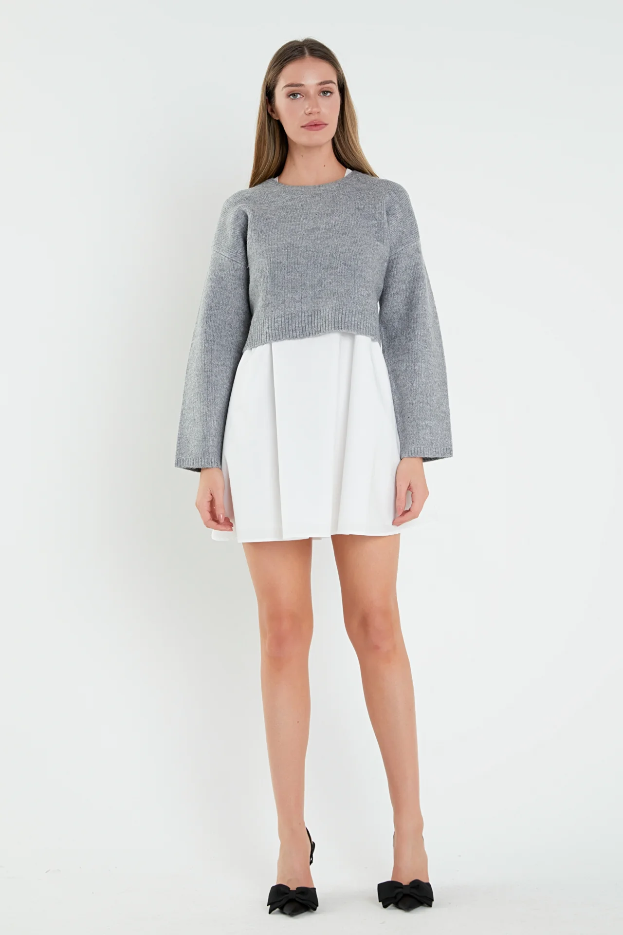 Sweater with Poplin Mini Dress - Image 6