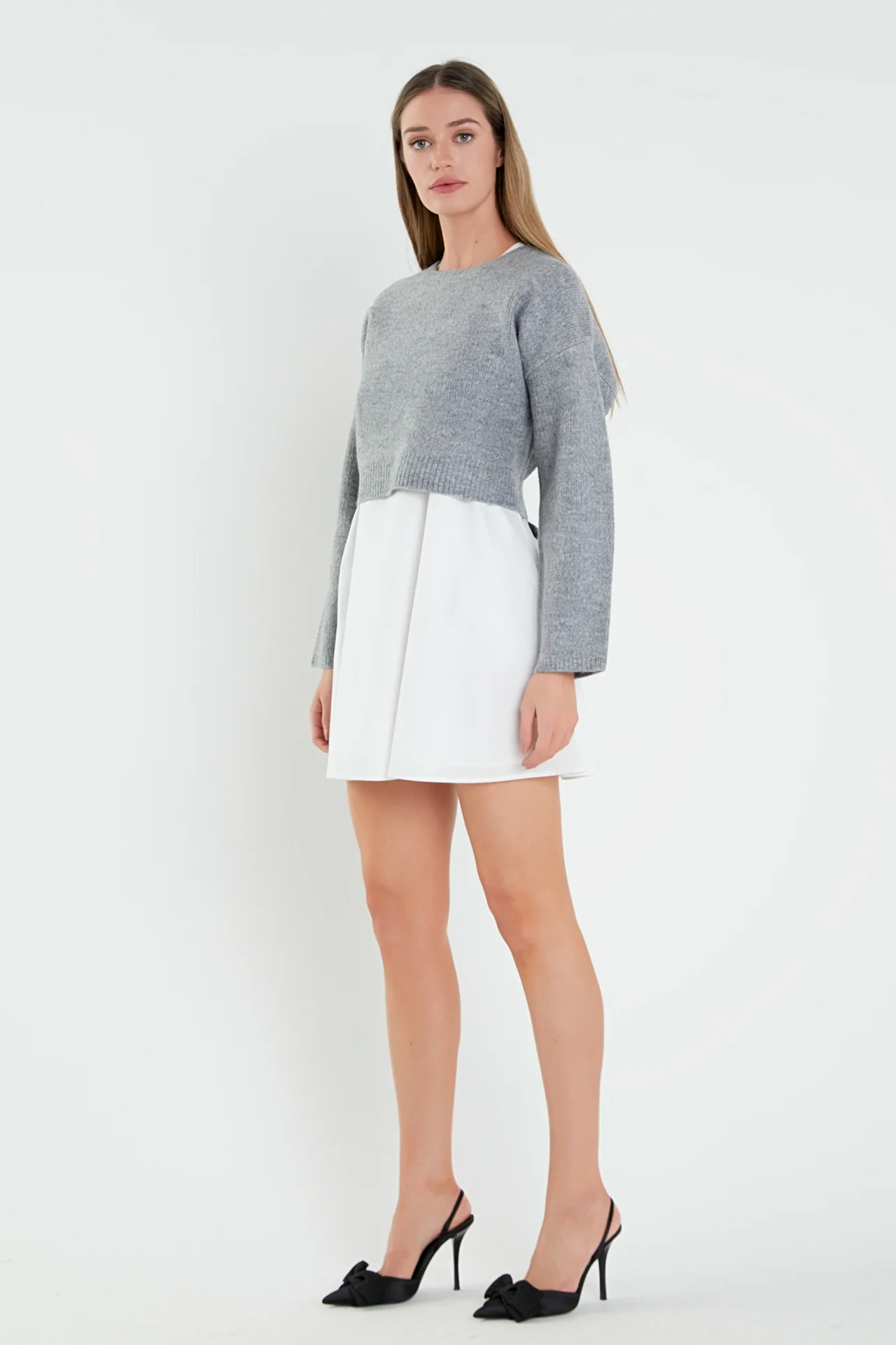 Sweater with Poplin Mini Dress - Image 8