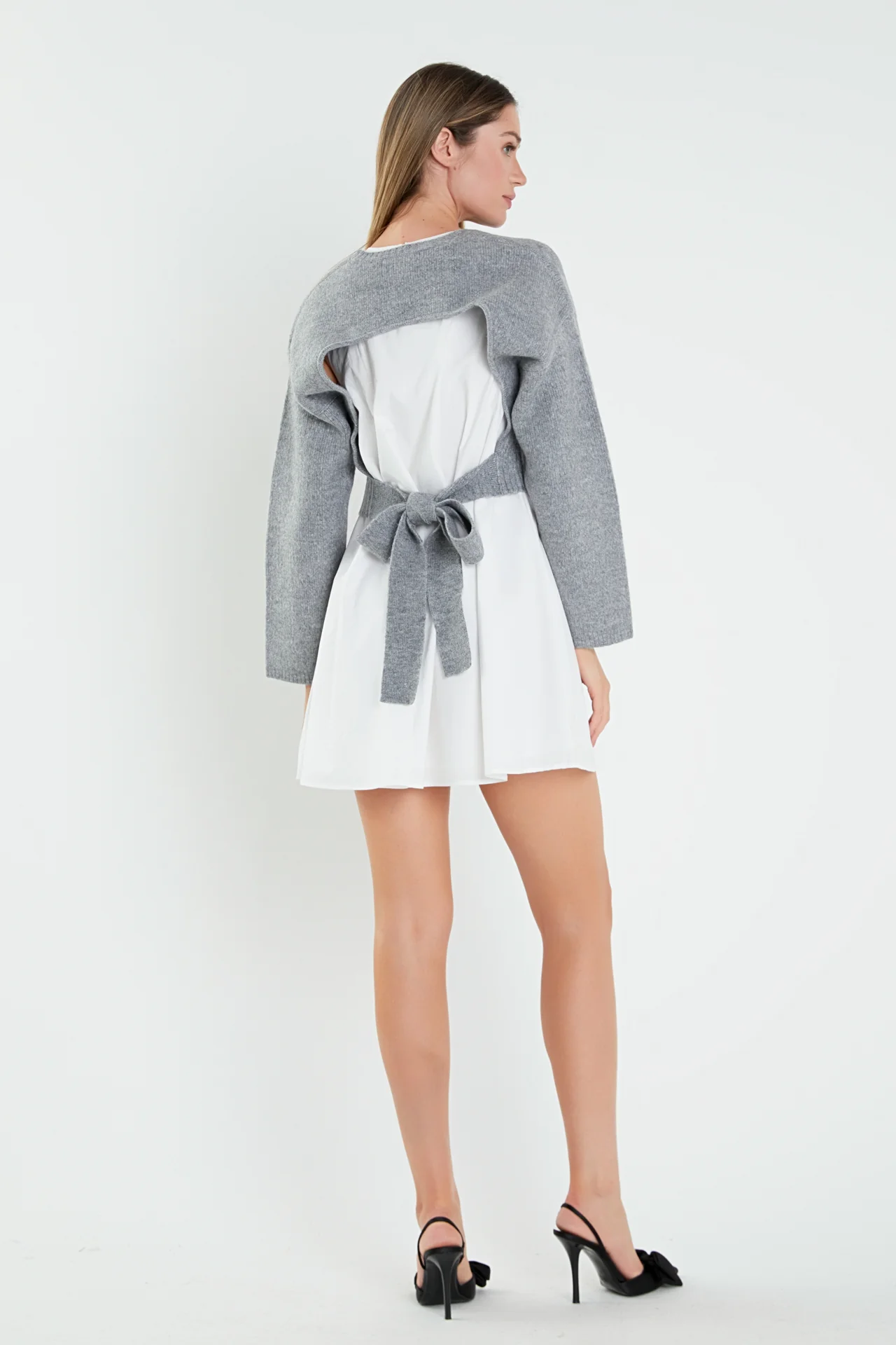 Sweater with Poplin Mini Dress - Image 9