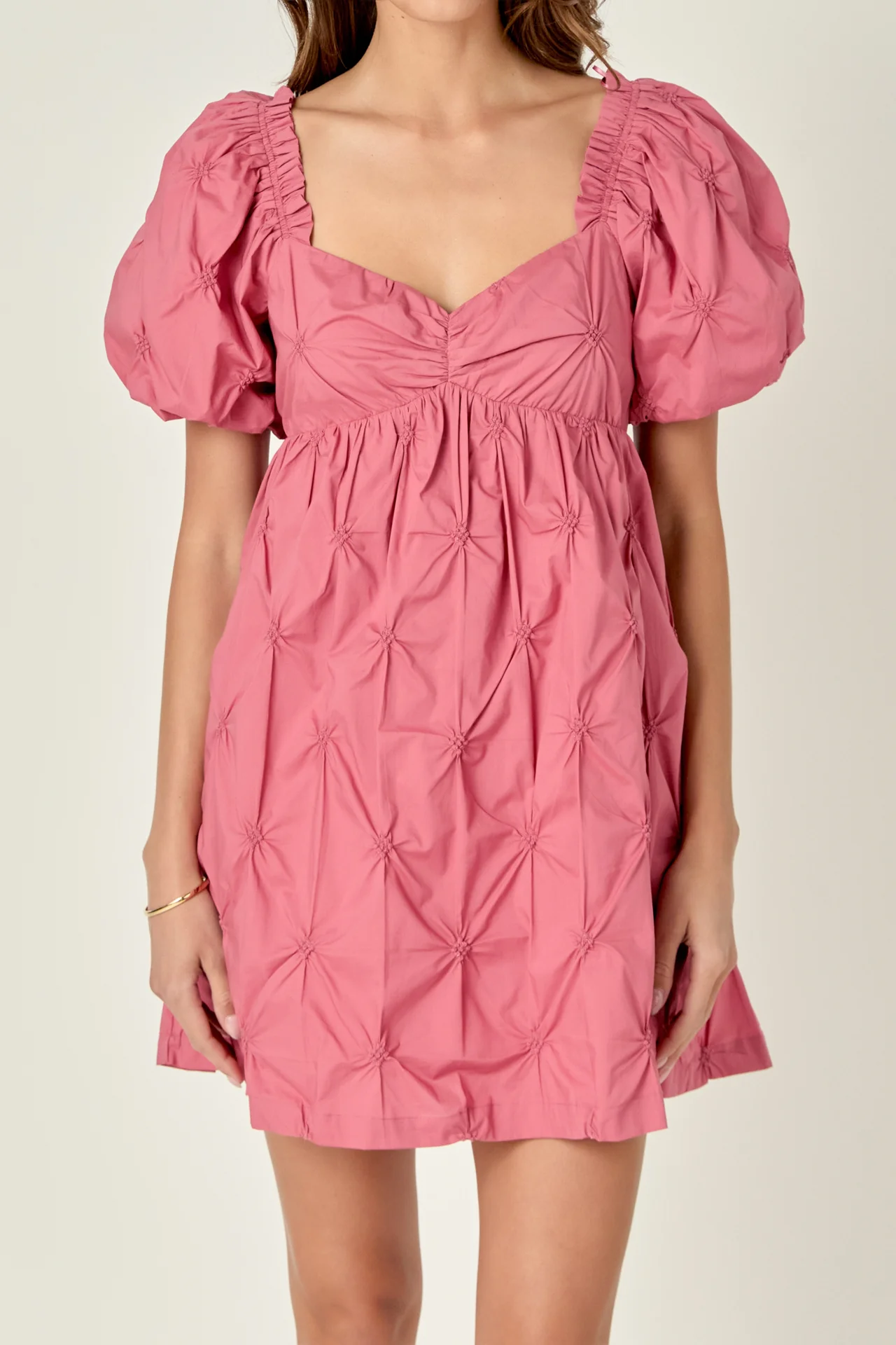 Textured Babydoll Mini Dress - Image 2