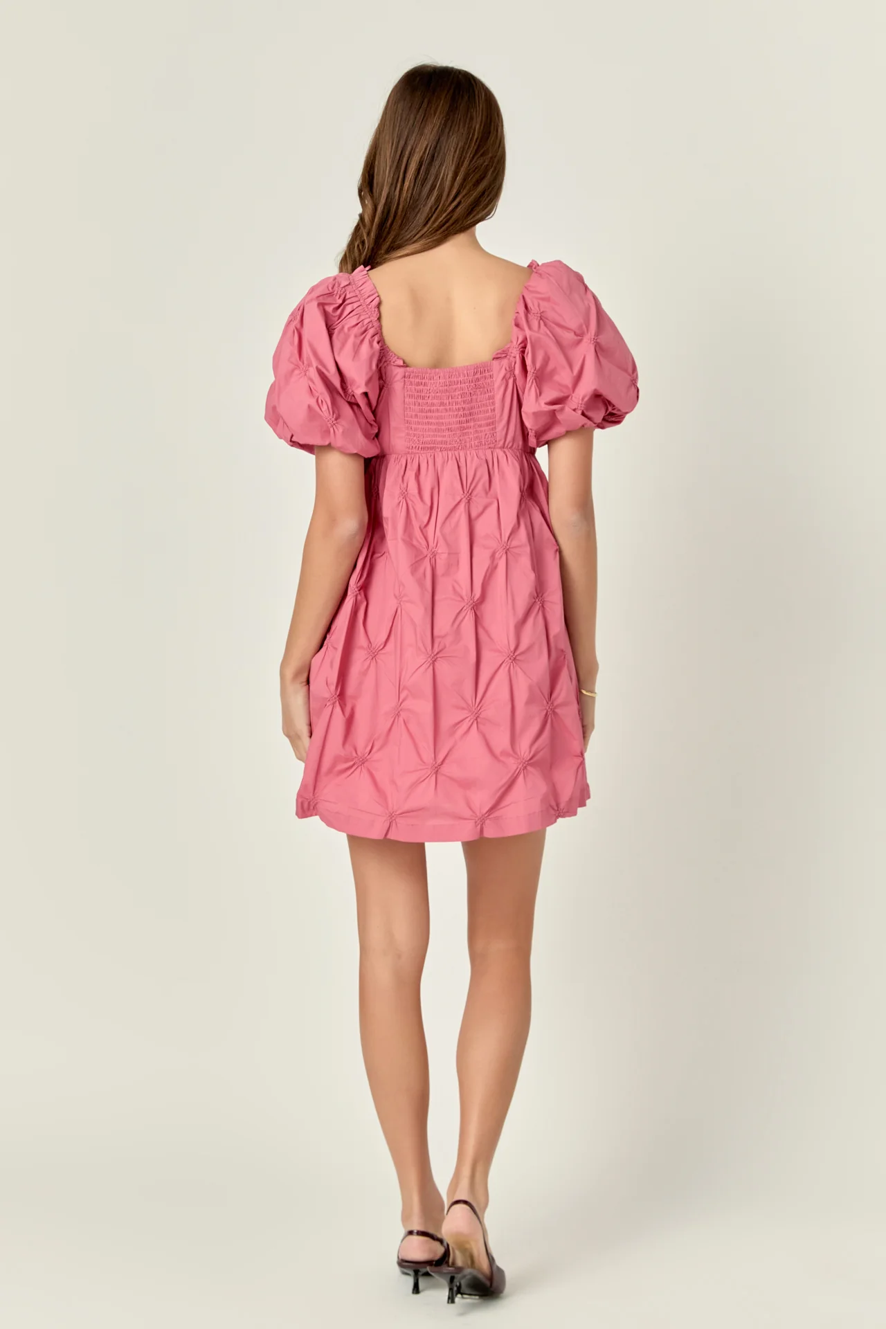 Textured Babydoll Mini Dress - Image 4