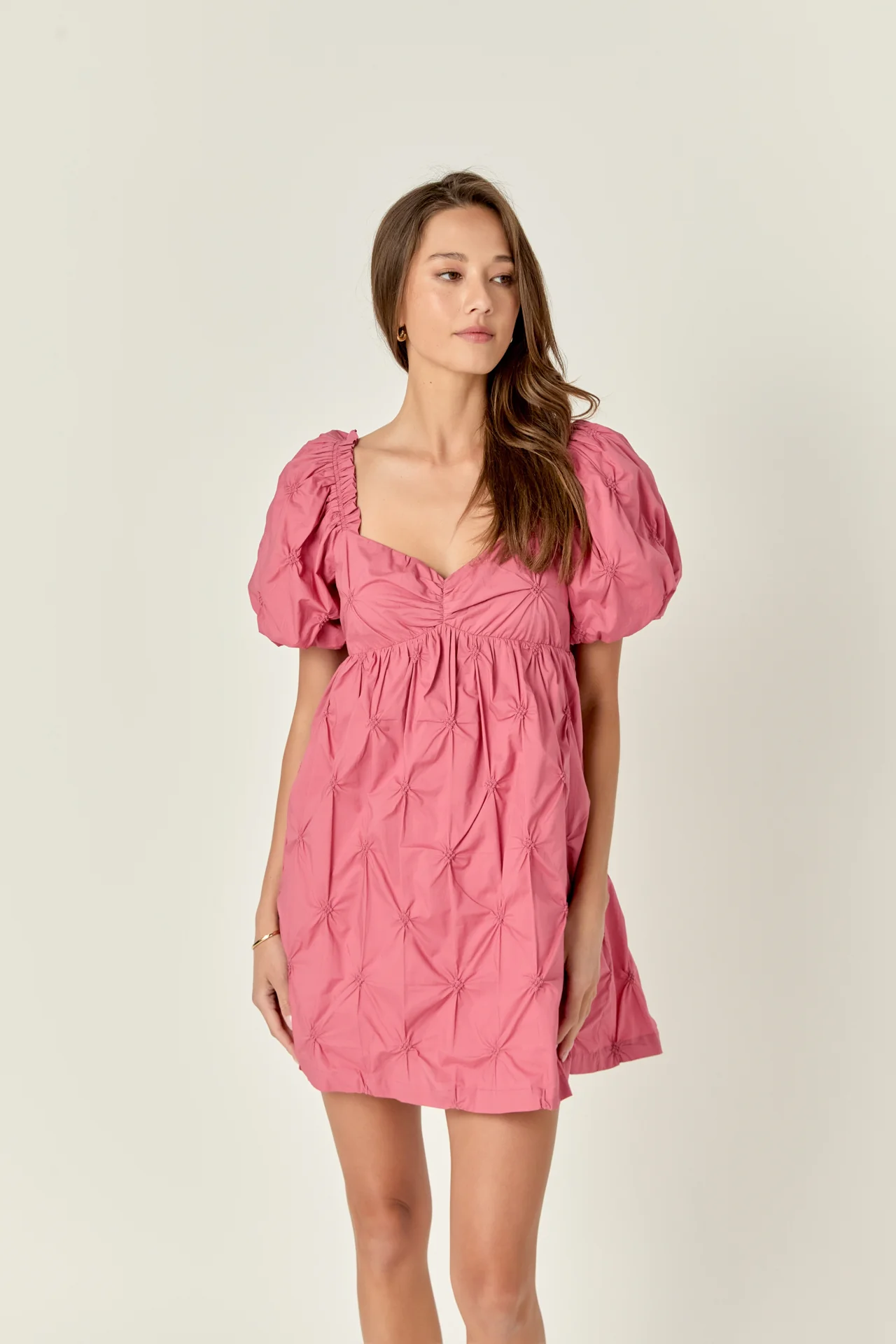 Textured Babydoll Mini Dress - Image 5