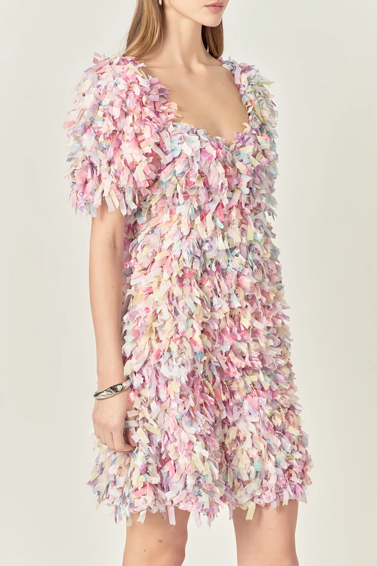 Premium Textured Ribbon Mini Full Dress - Image 2