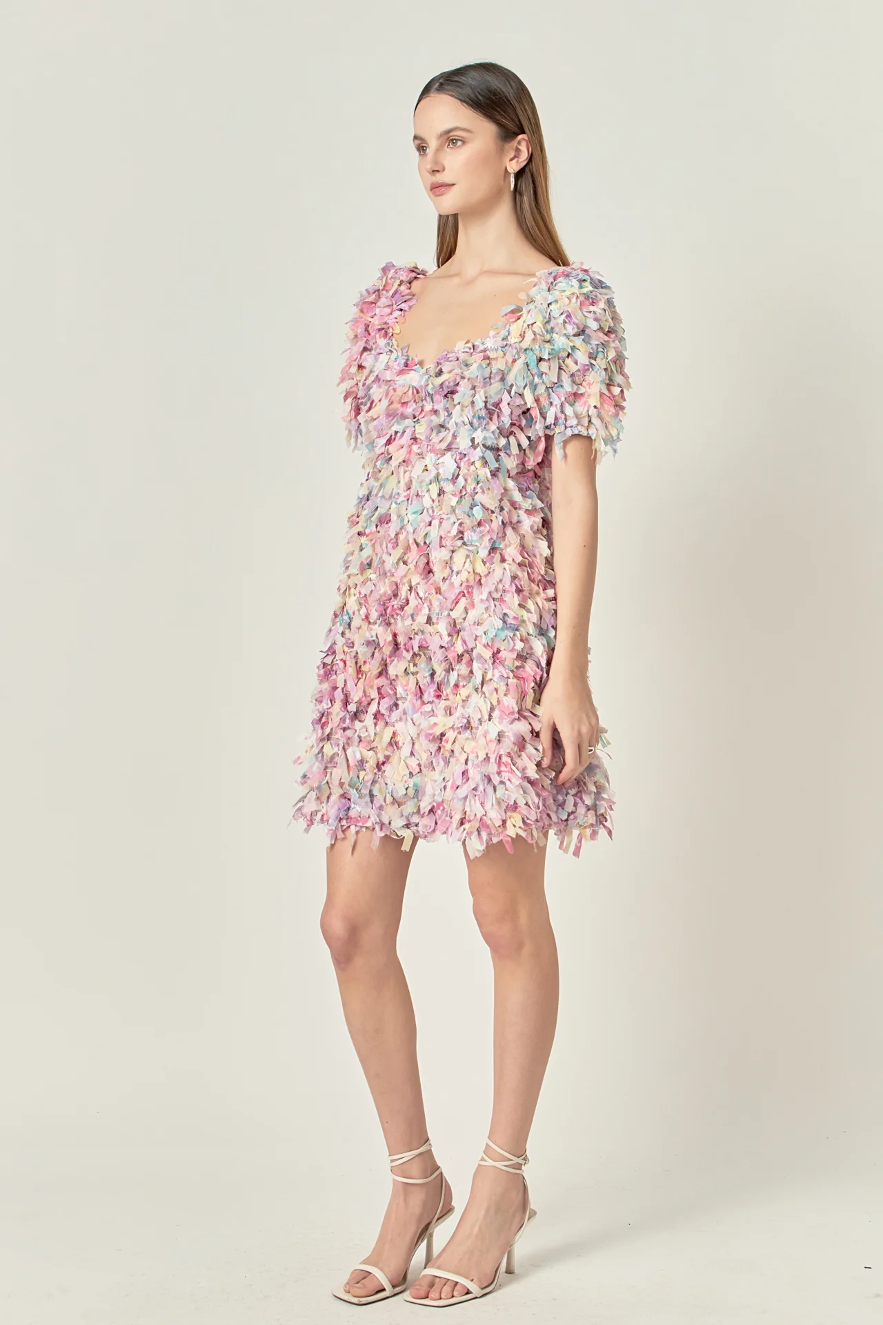 Premium Textured Ribbon Mini Full Dress - Image 3