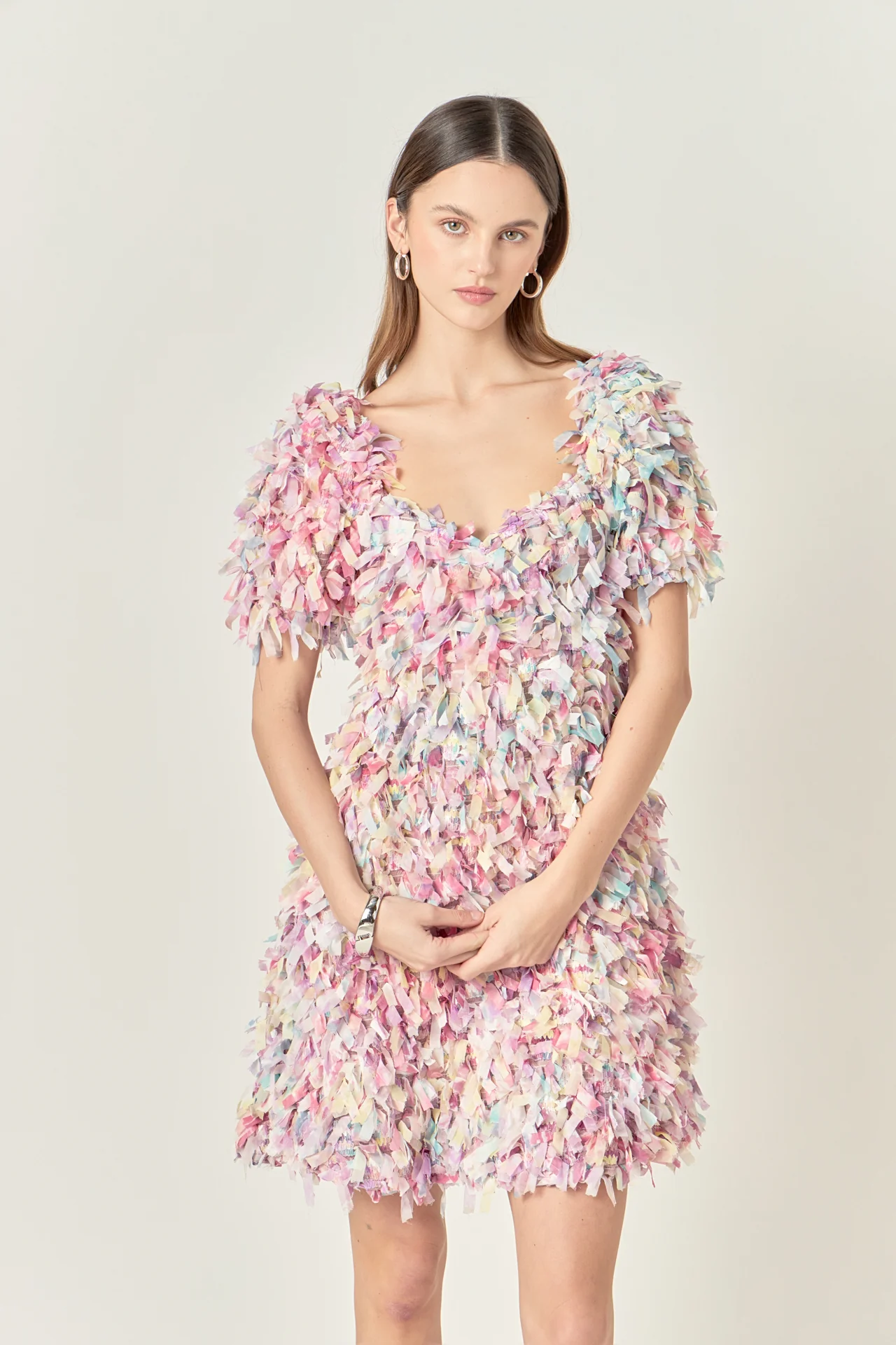 Premium Textured Ribbon Mini Full Dress - Image 5