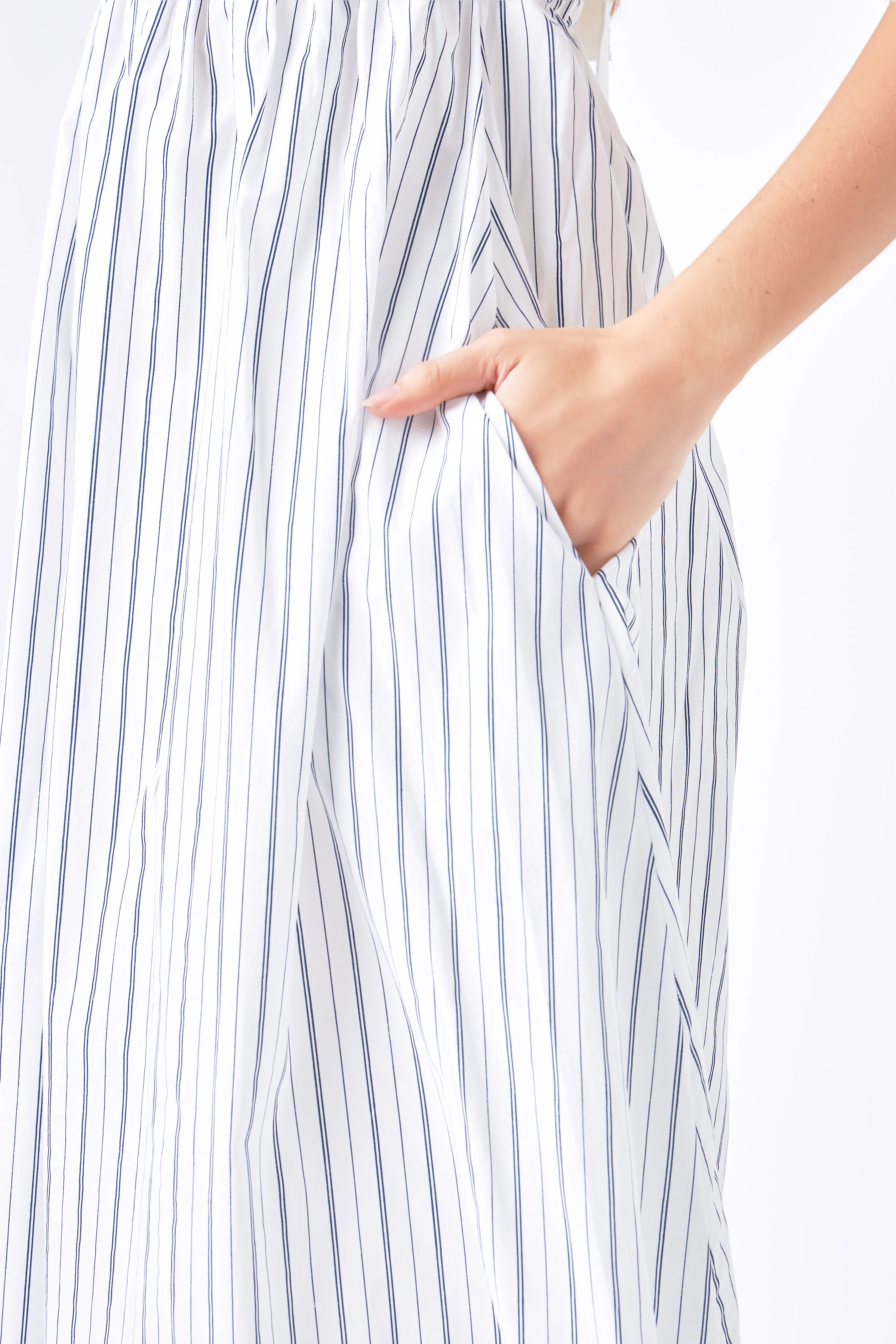Tie Back Knit Combo Striped Maxi Dress - Image 2