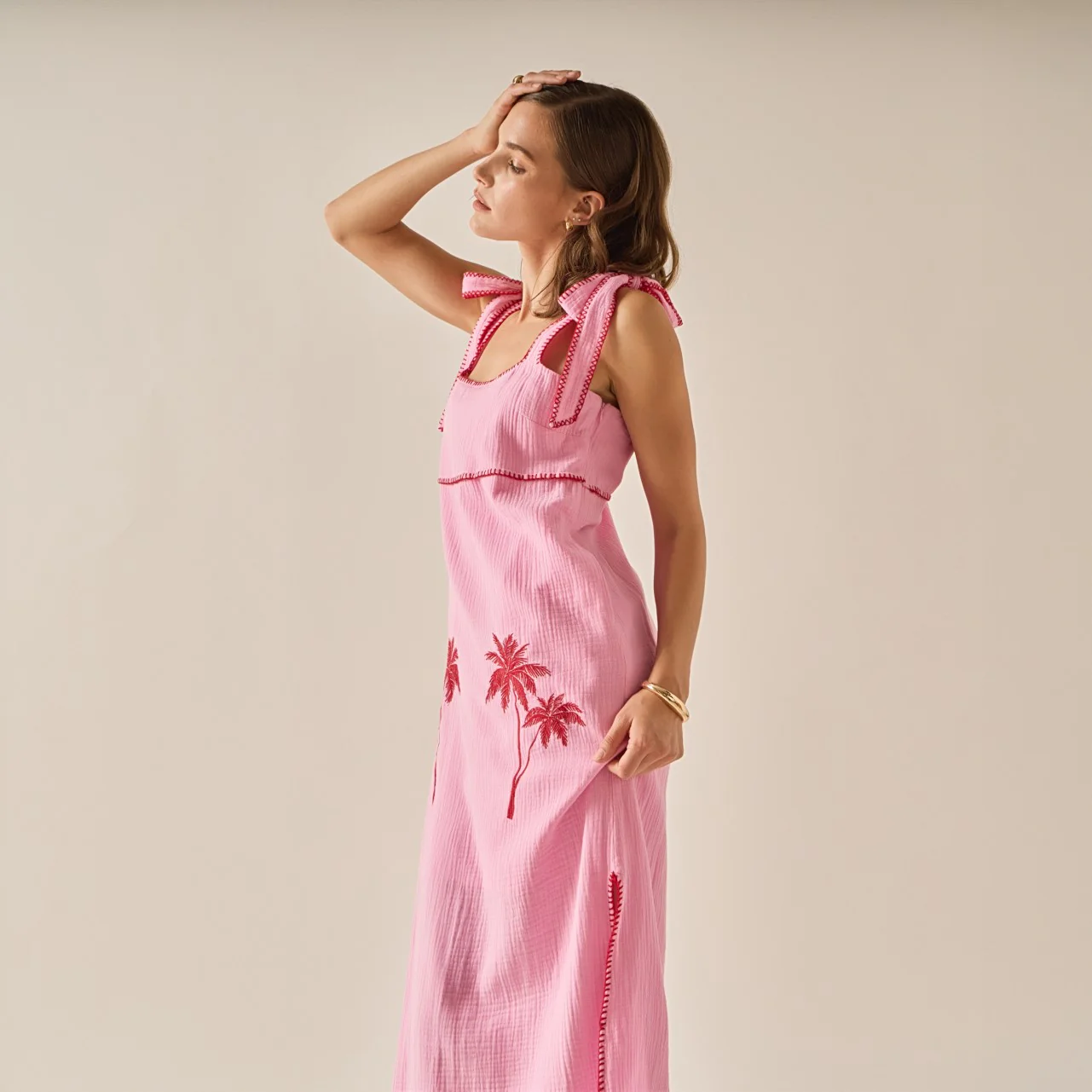 Aria Tropical Embroidered Midi Dress - Image 10
