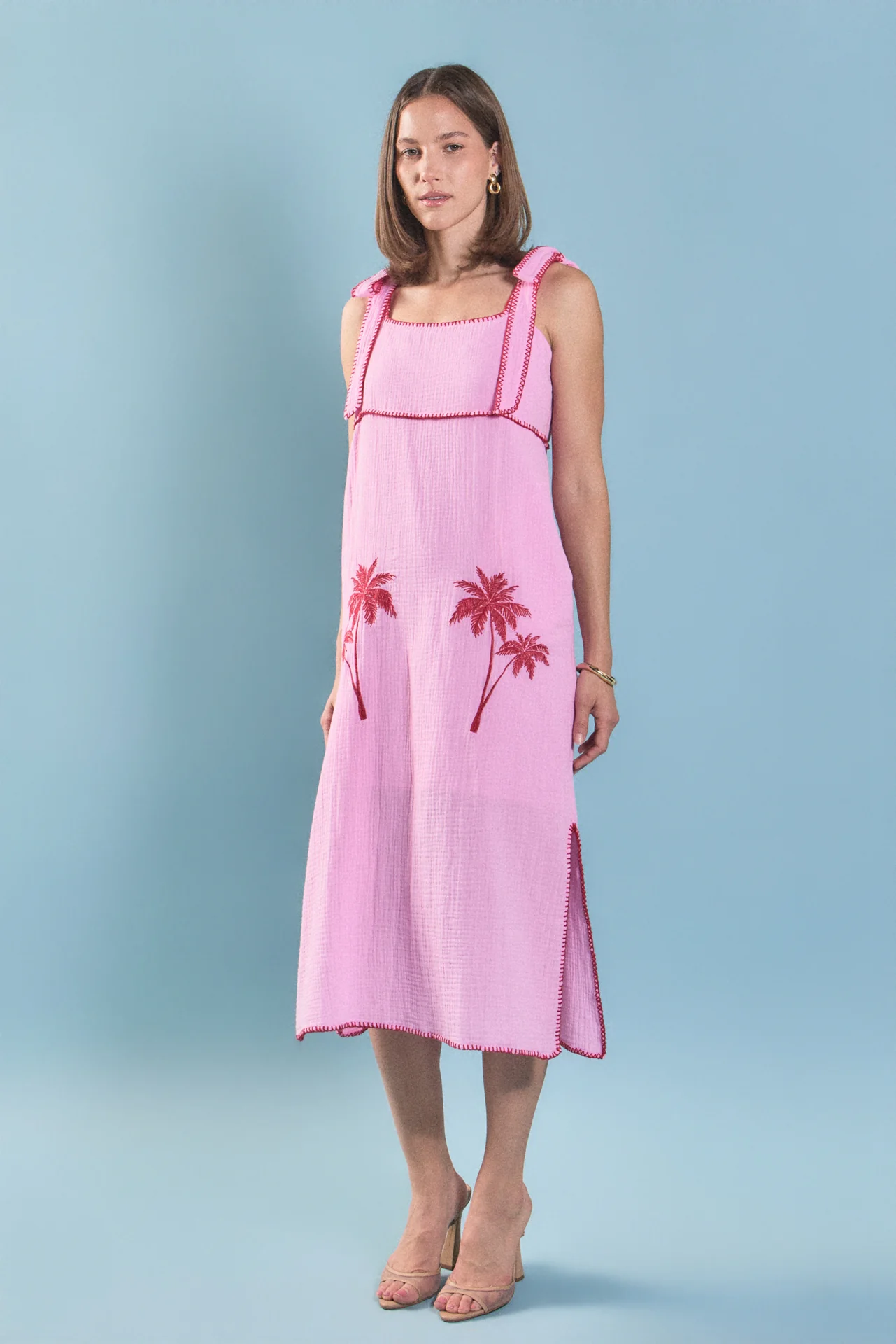 Aria Tropical Embroidered Midi Dress - Image 6