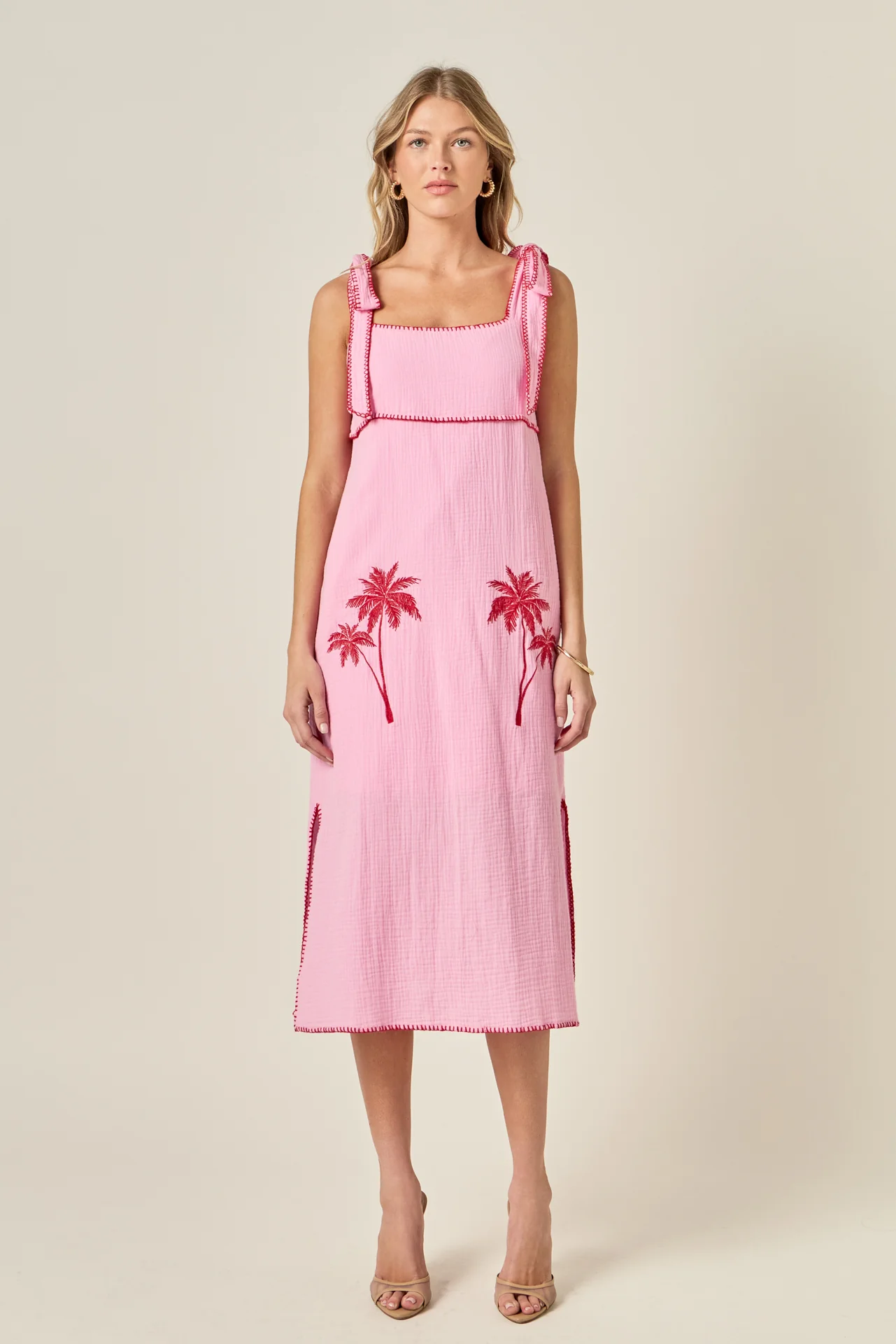 Aria Tropical Embroidered Midi Dress - Image 9