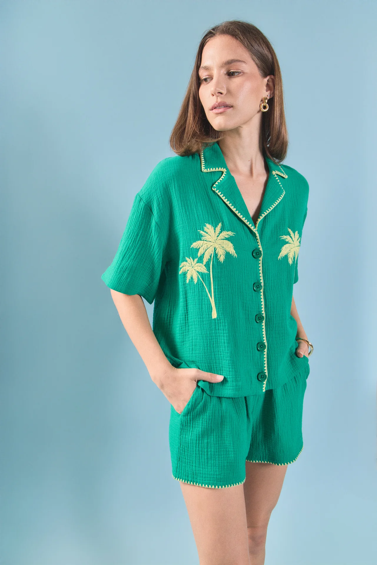Colette Tropical Embroidered Shirt - Image 6