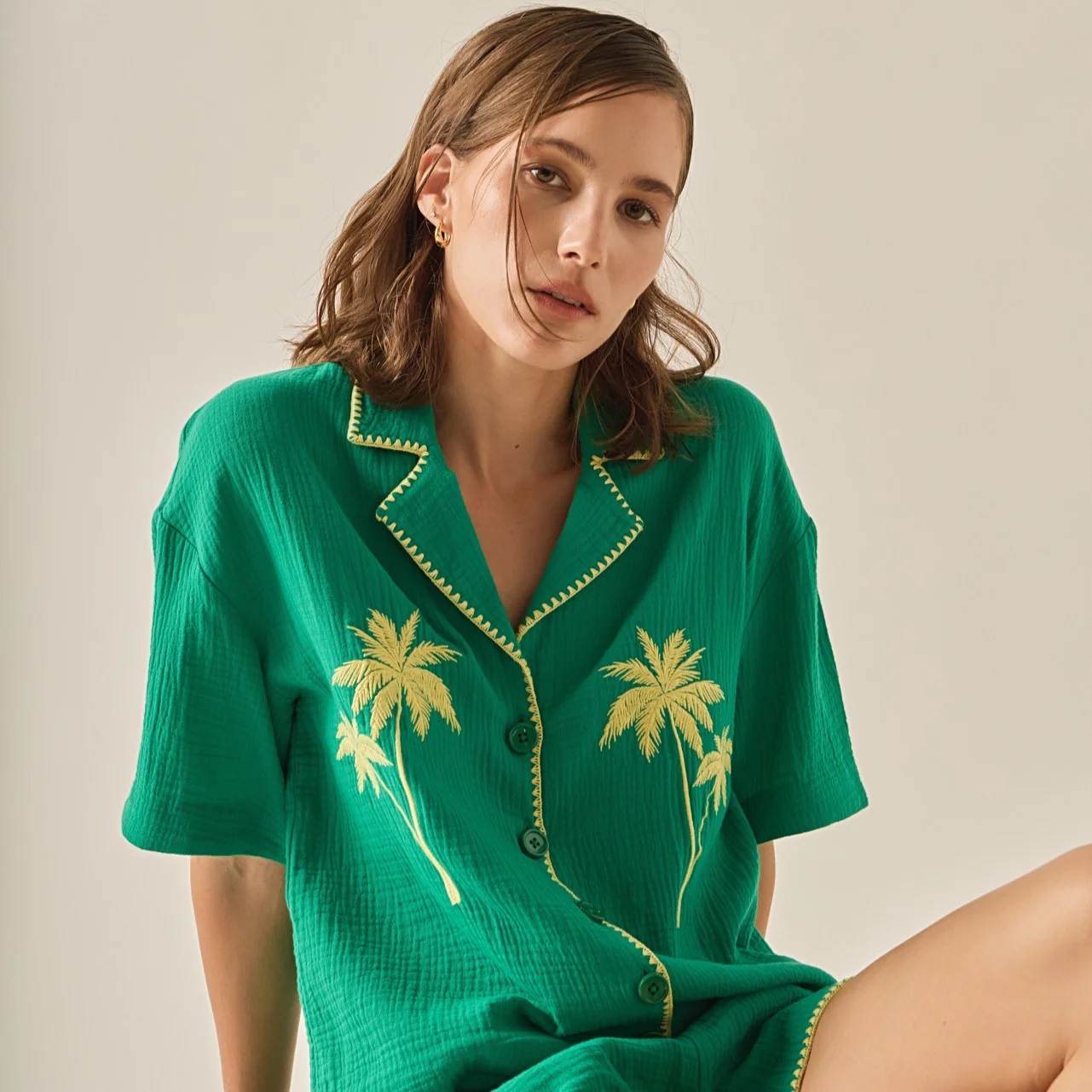 Colette Tropical Embroidered Shirt - Image 9