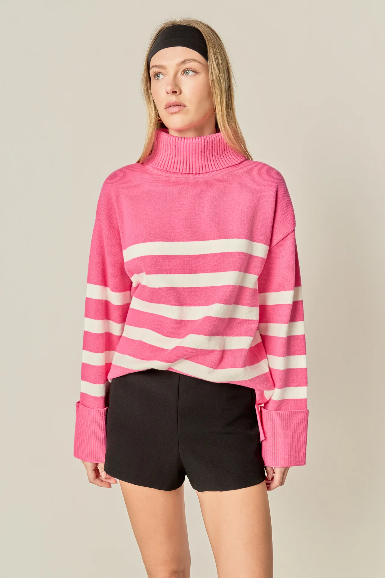 Turtle Neck Stripe Sweater - Image 5