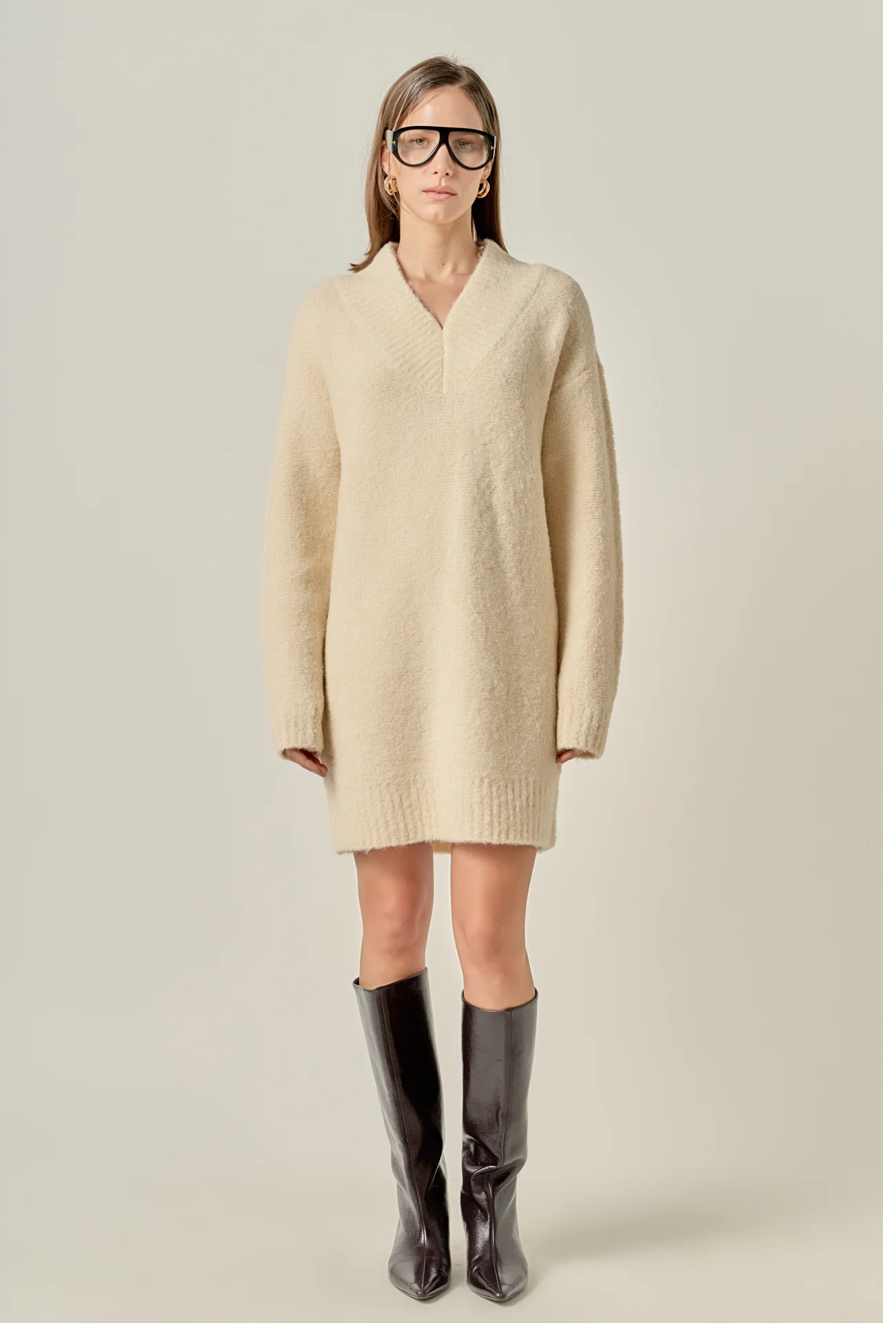 V Neck Knit Dress - Image 3