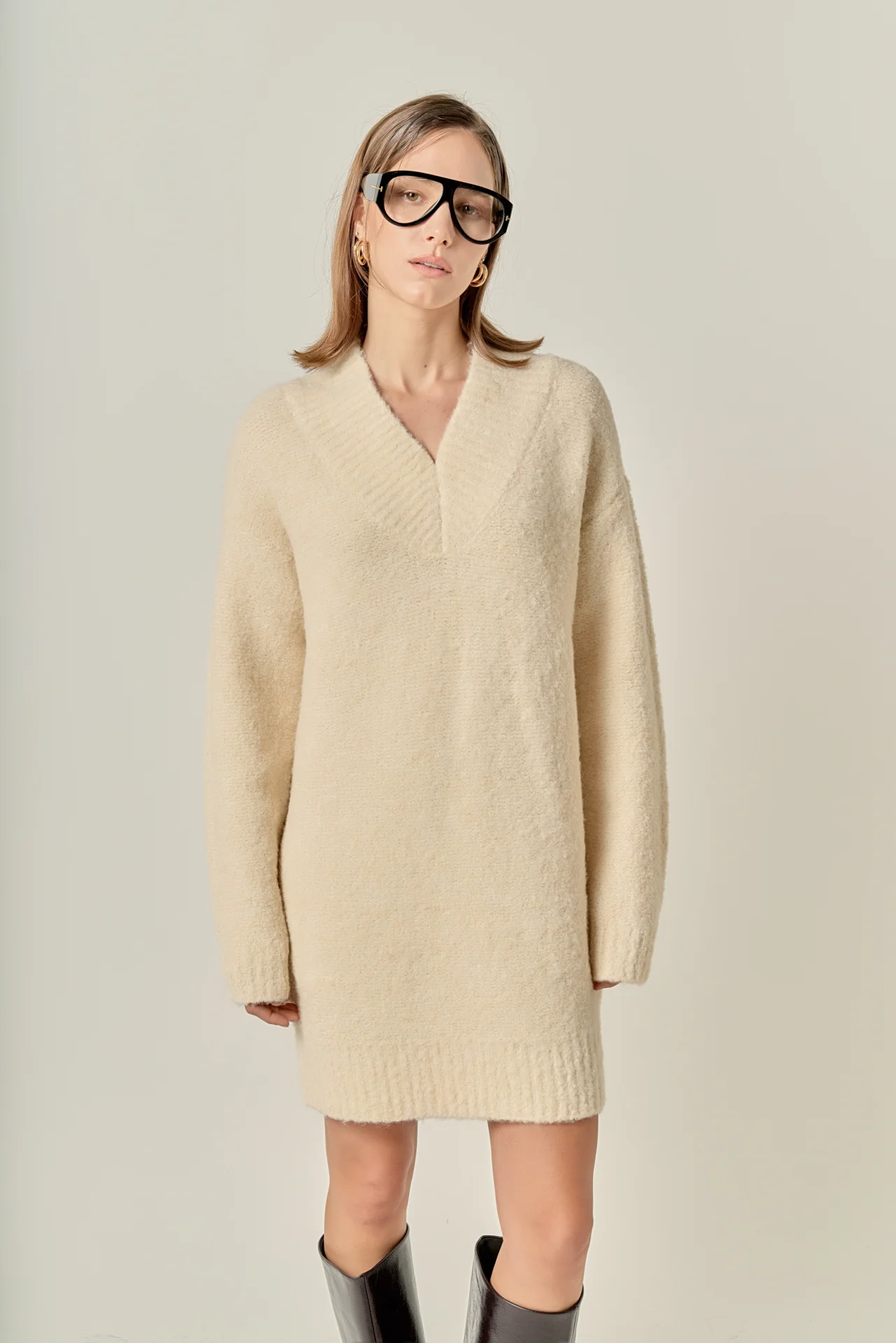 V Neck Knit Dress - Image 5