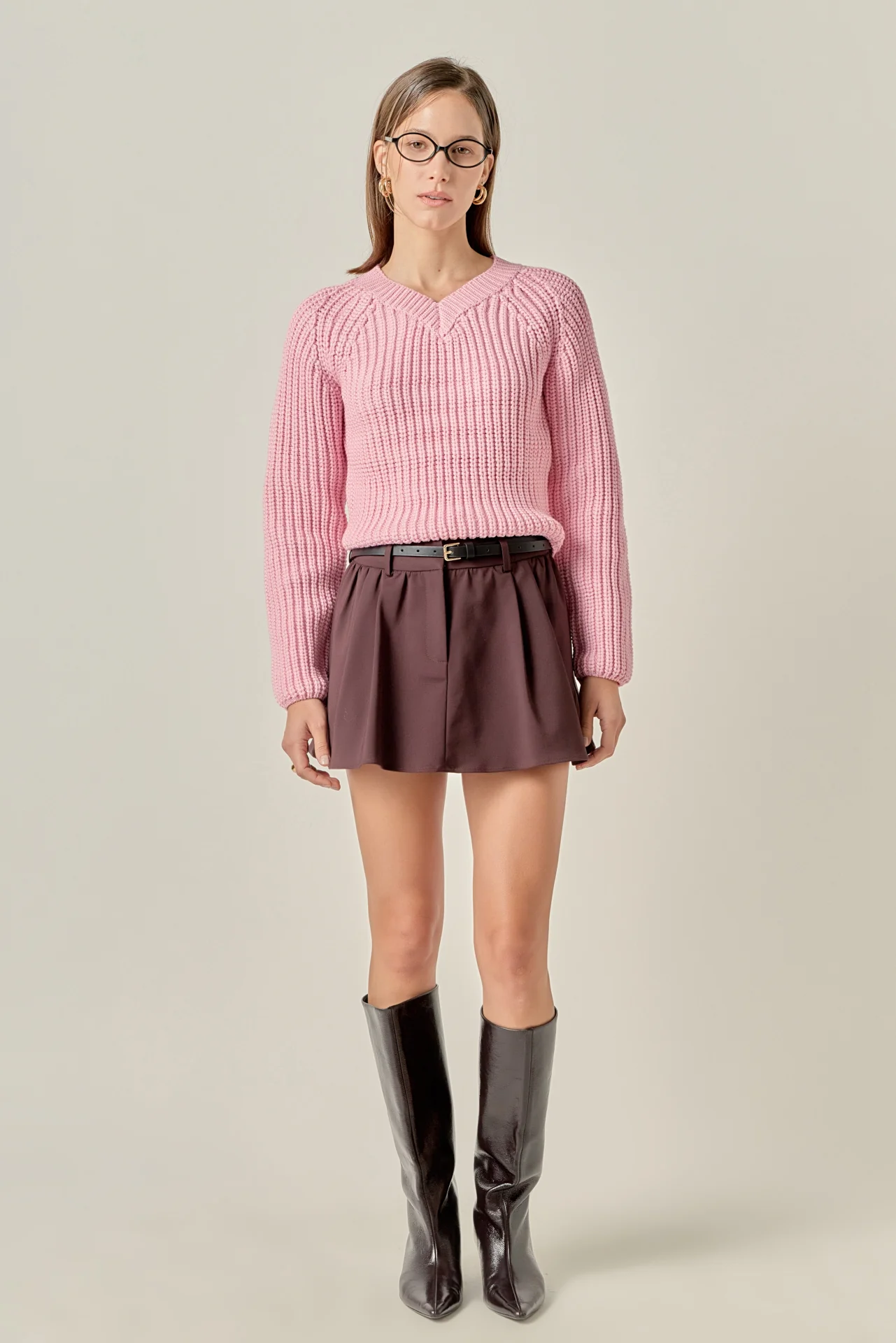 V-neck Knit Sweater - Image 3