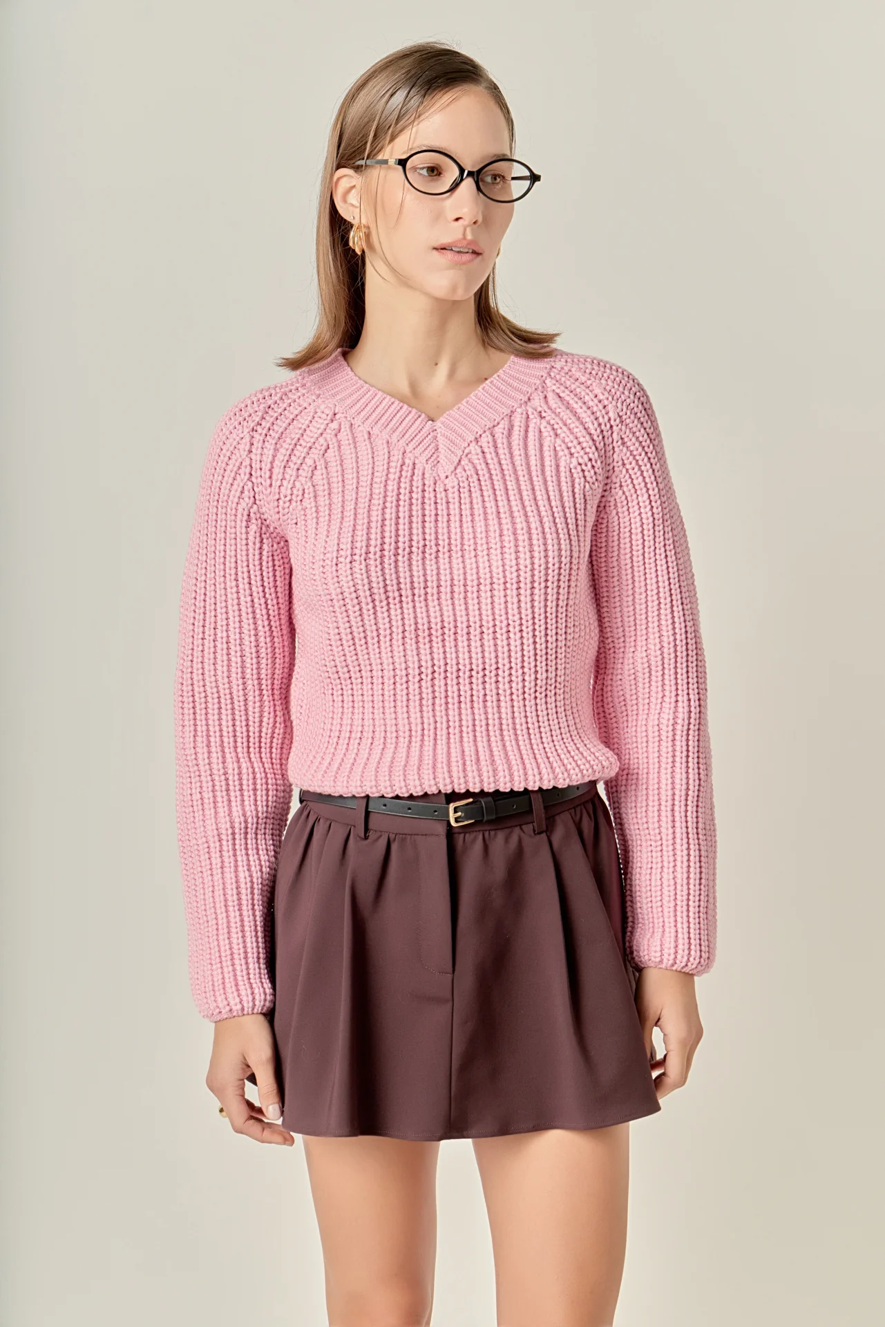 V-neck Knit Sweater - Image 4
