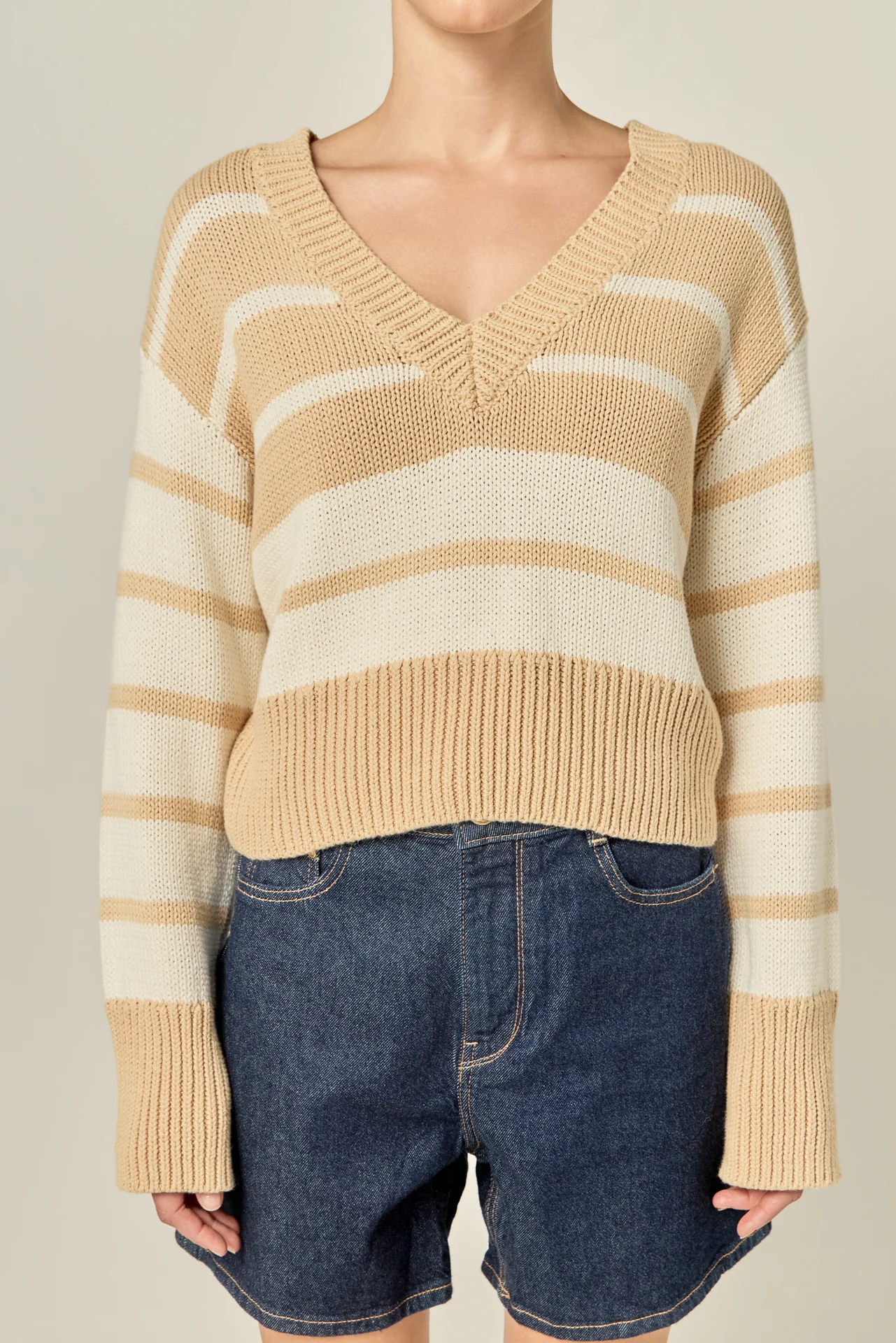 V-neck Striped Sweater - Image 2