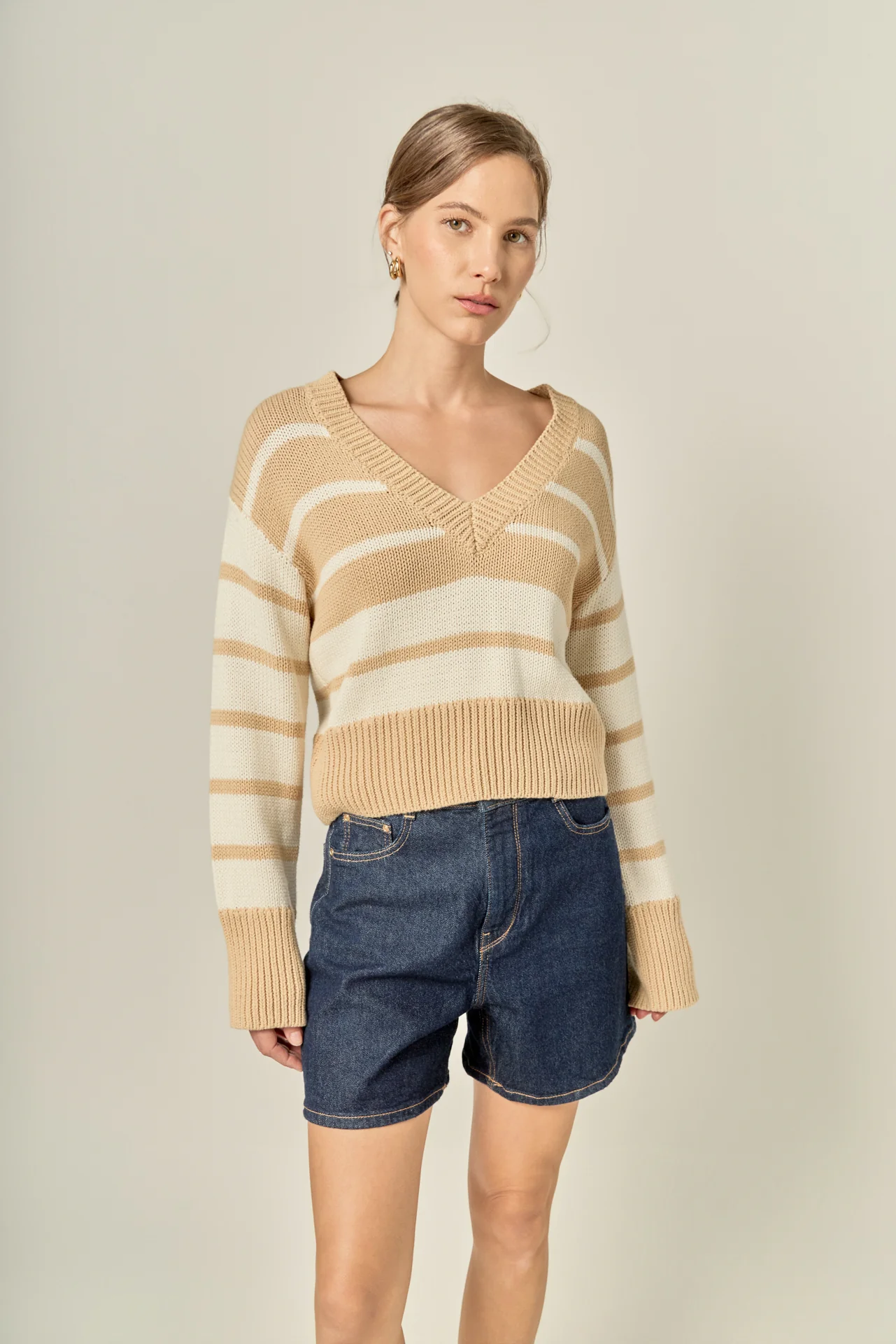 V-neck Striped Sweater - Image 5