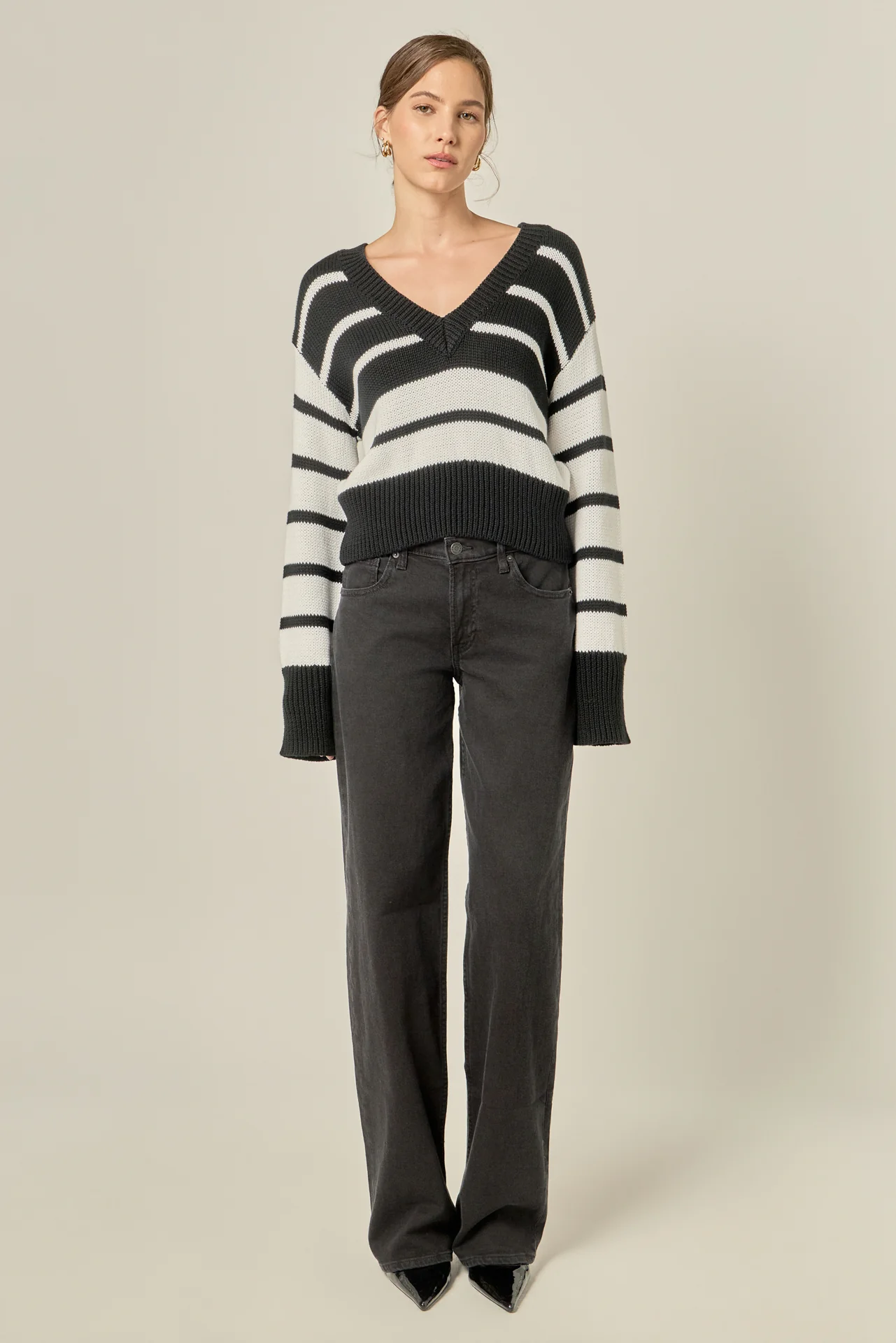 V-neck Striped Sweater - Image 6