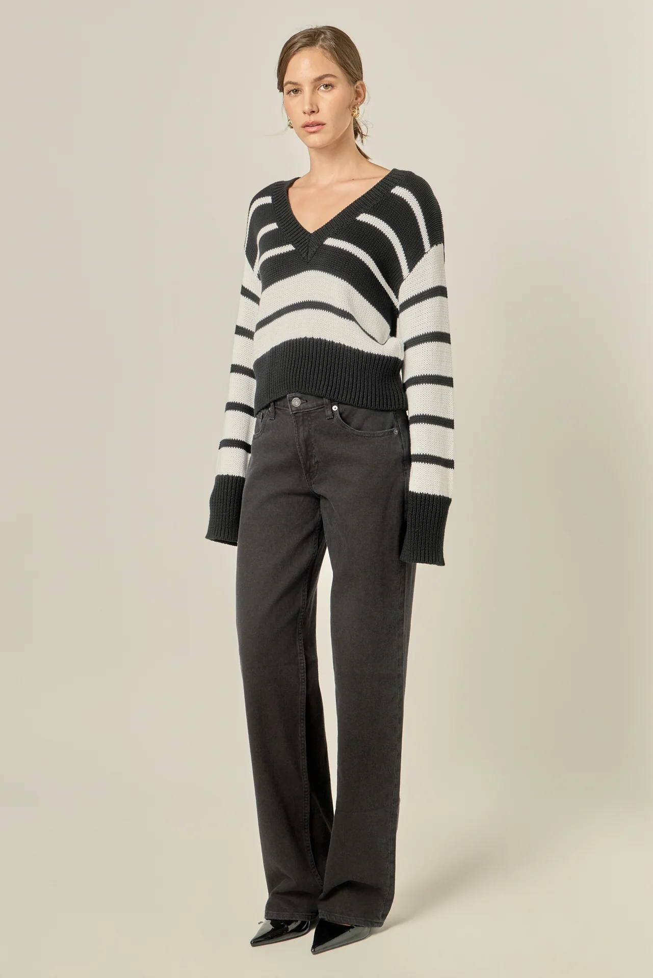 V-neck Striped Sweater - Image 8