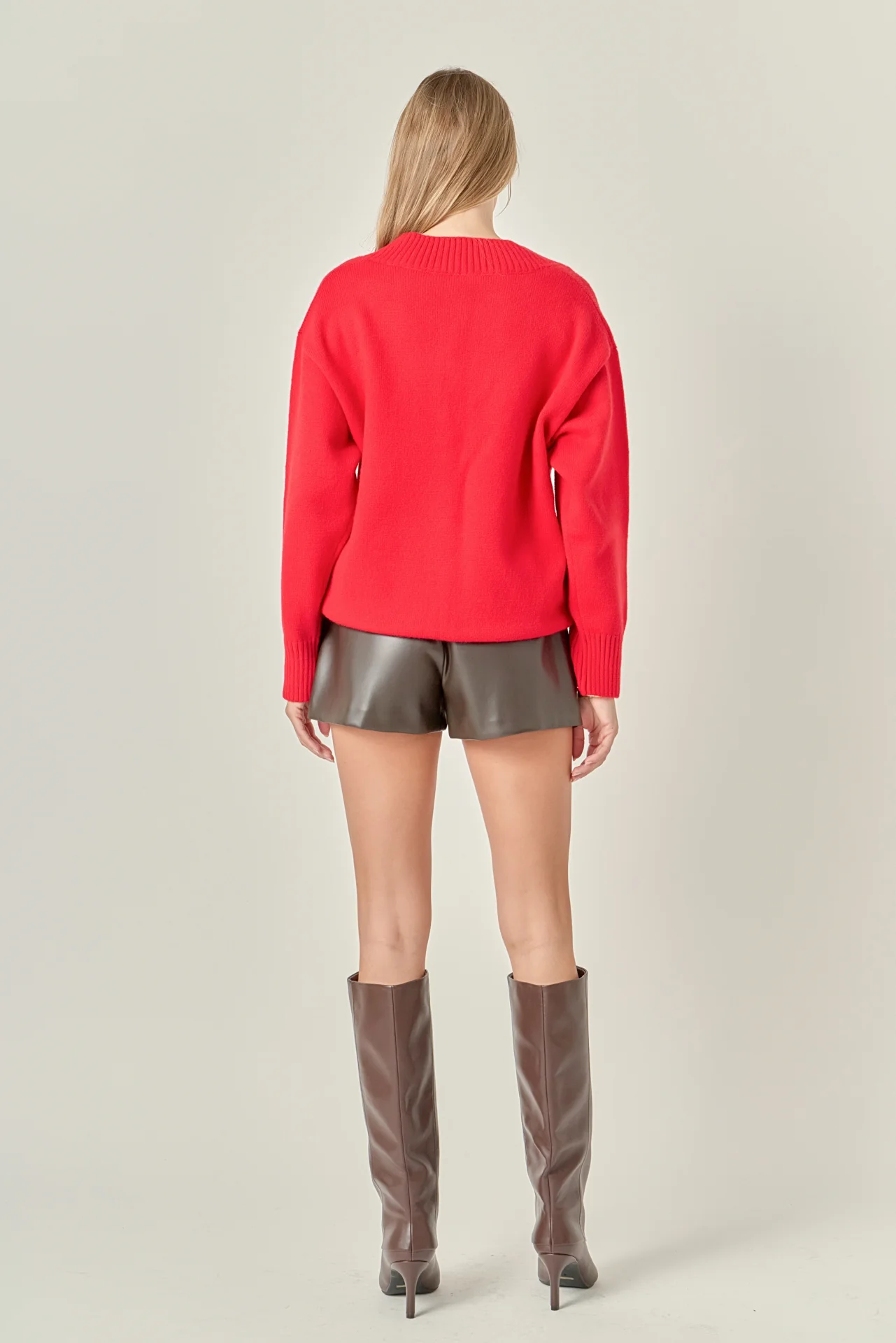 V Neckline Oversized Sweater - Image 4