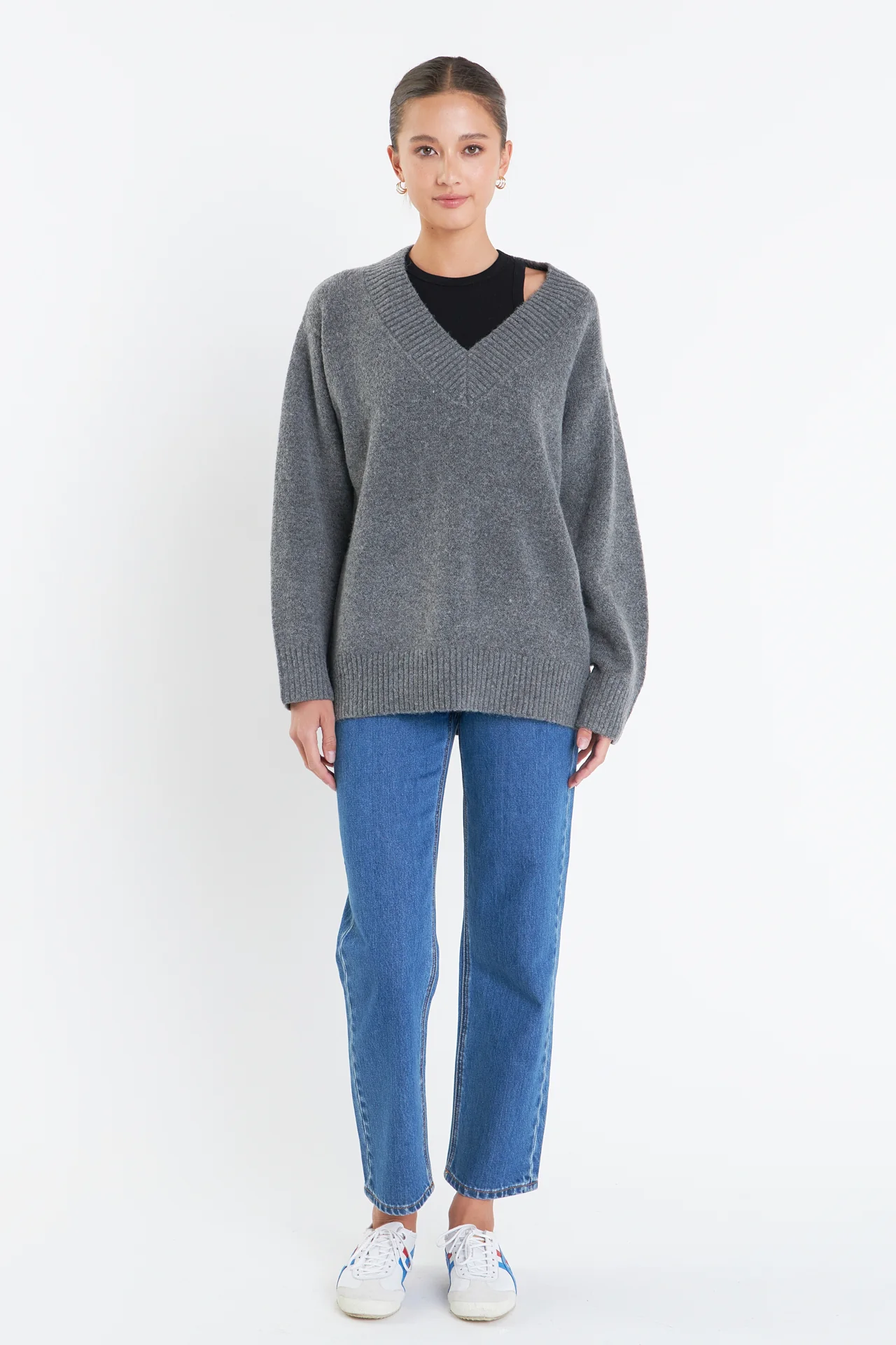 V Neckline Oversized Sweater - Image 6