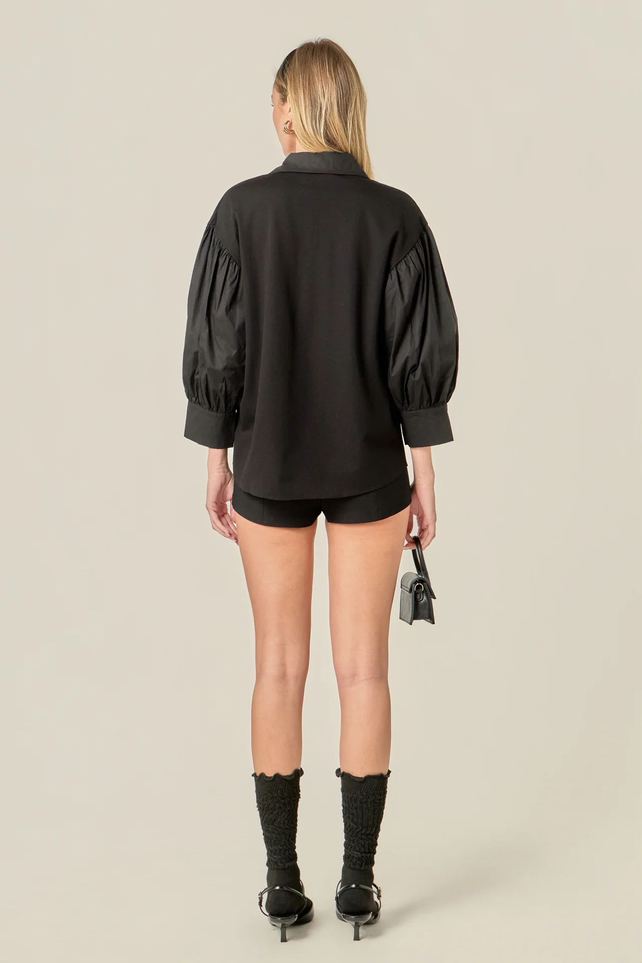 V-neckline Puff Sleeve Shirt - Image 4