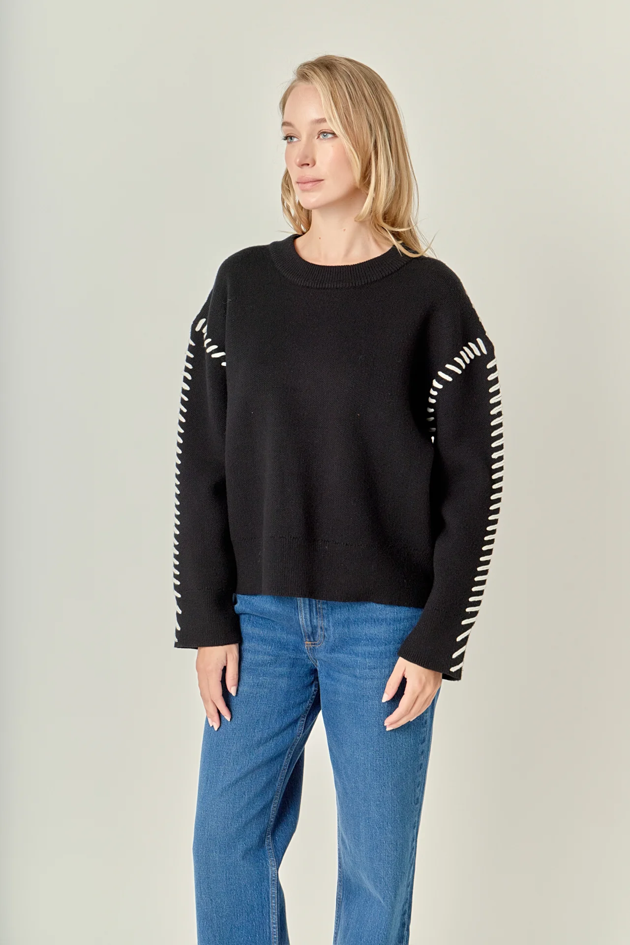 Whip Contrast Stitch Sweater - Image 11