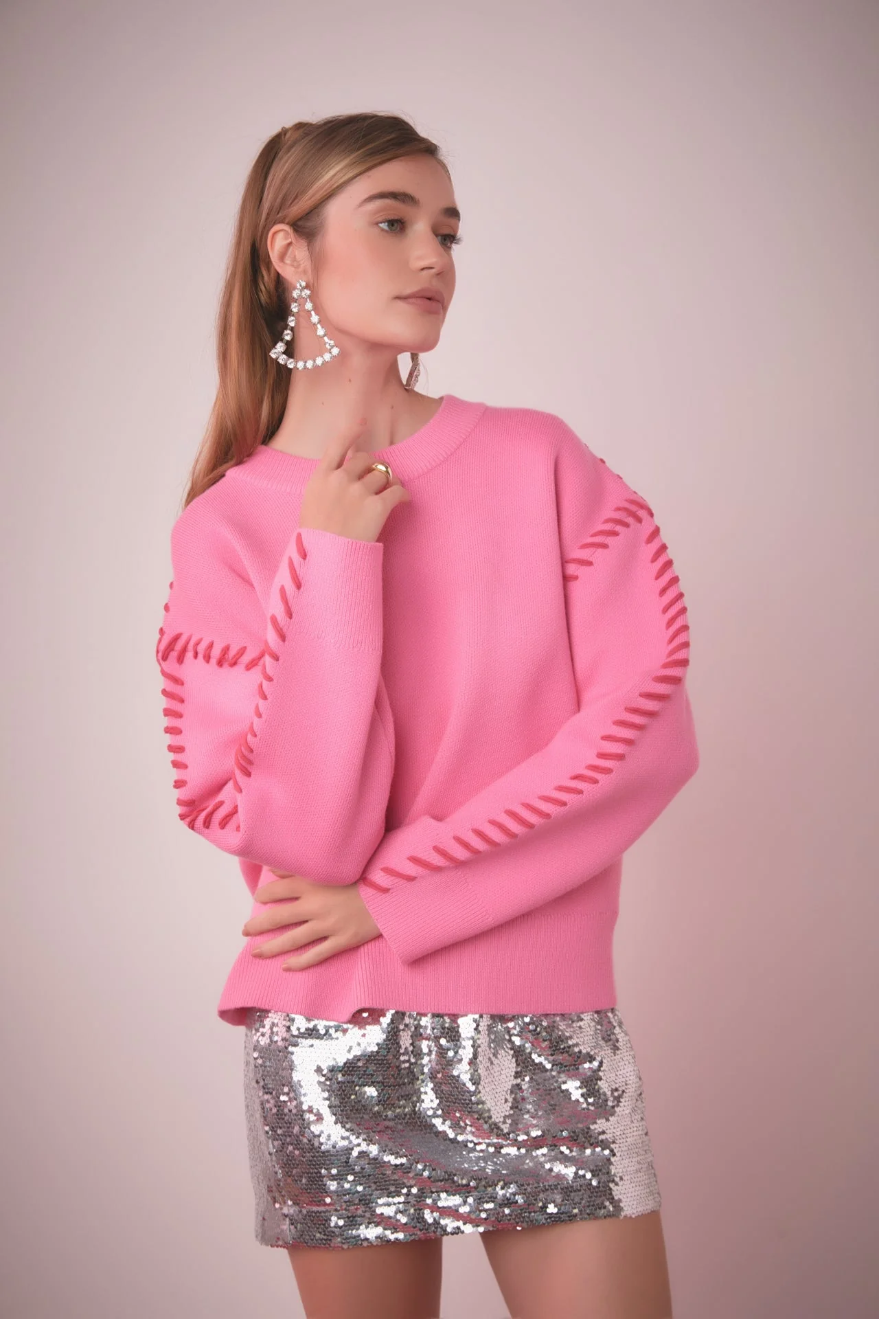Whip Contrast Stitch Sweater - Image 16
