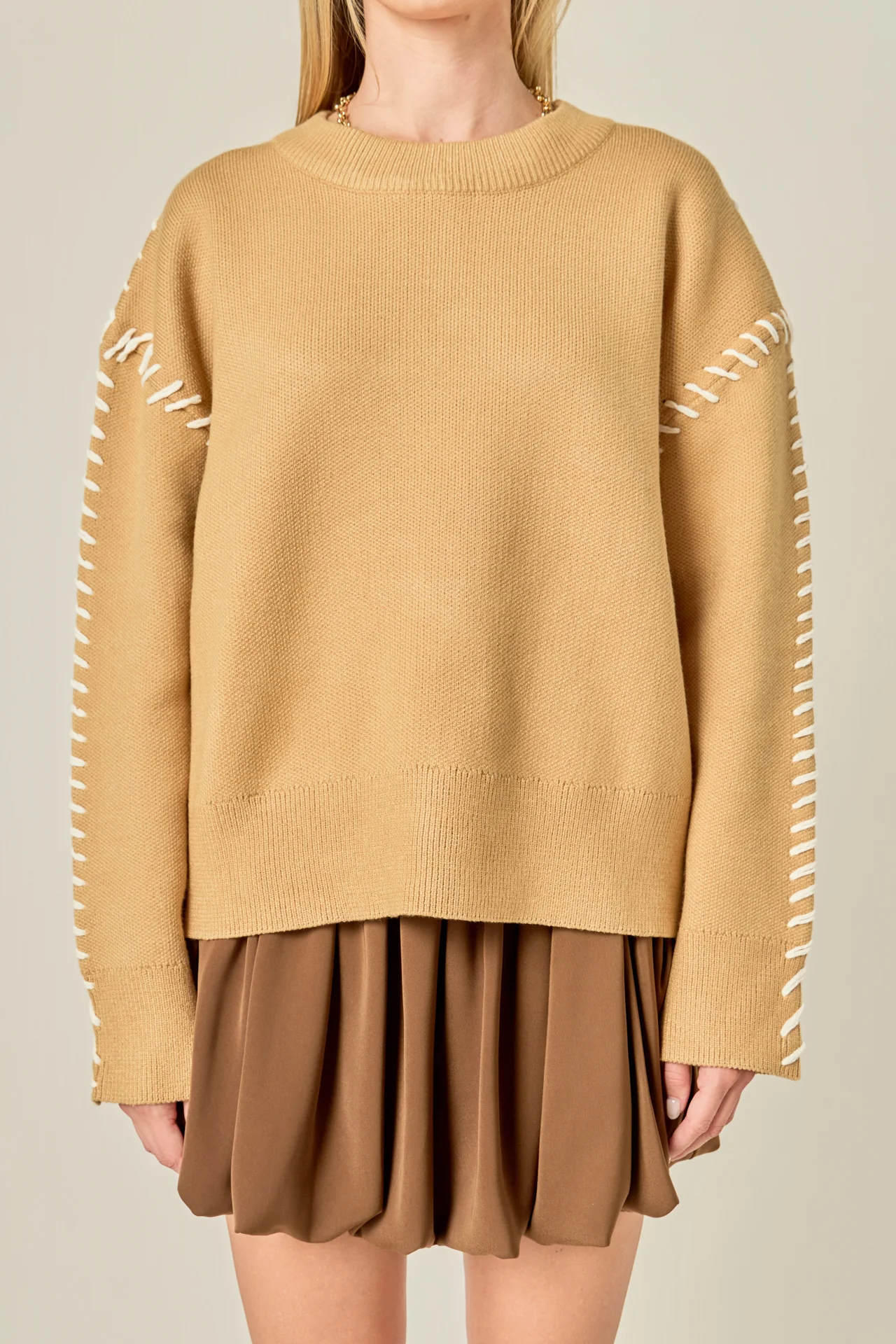 Whip Contrast Stitch Sweater - Image 2