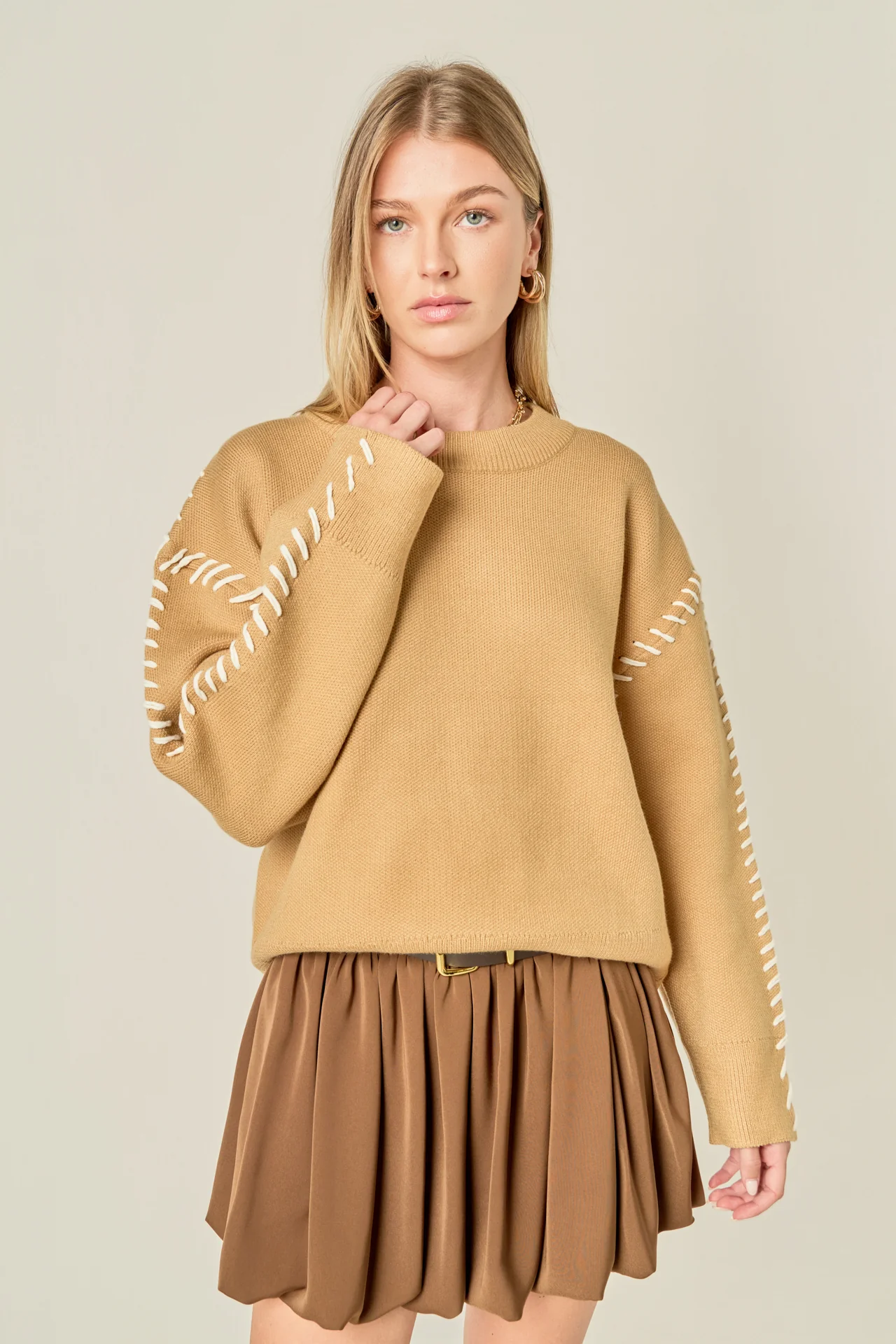 Whip Contrast Stitch Sweater - Image 6