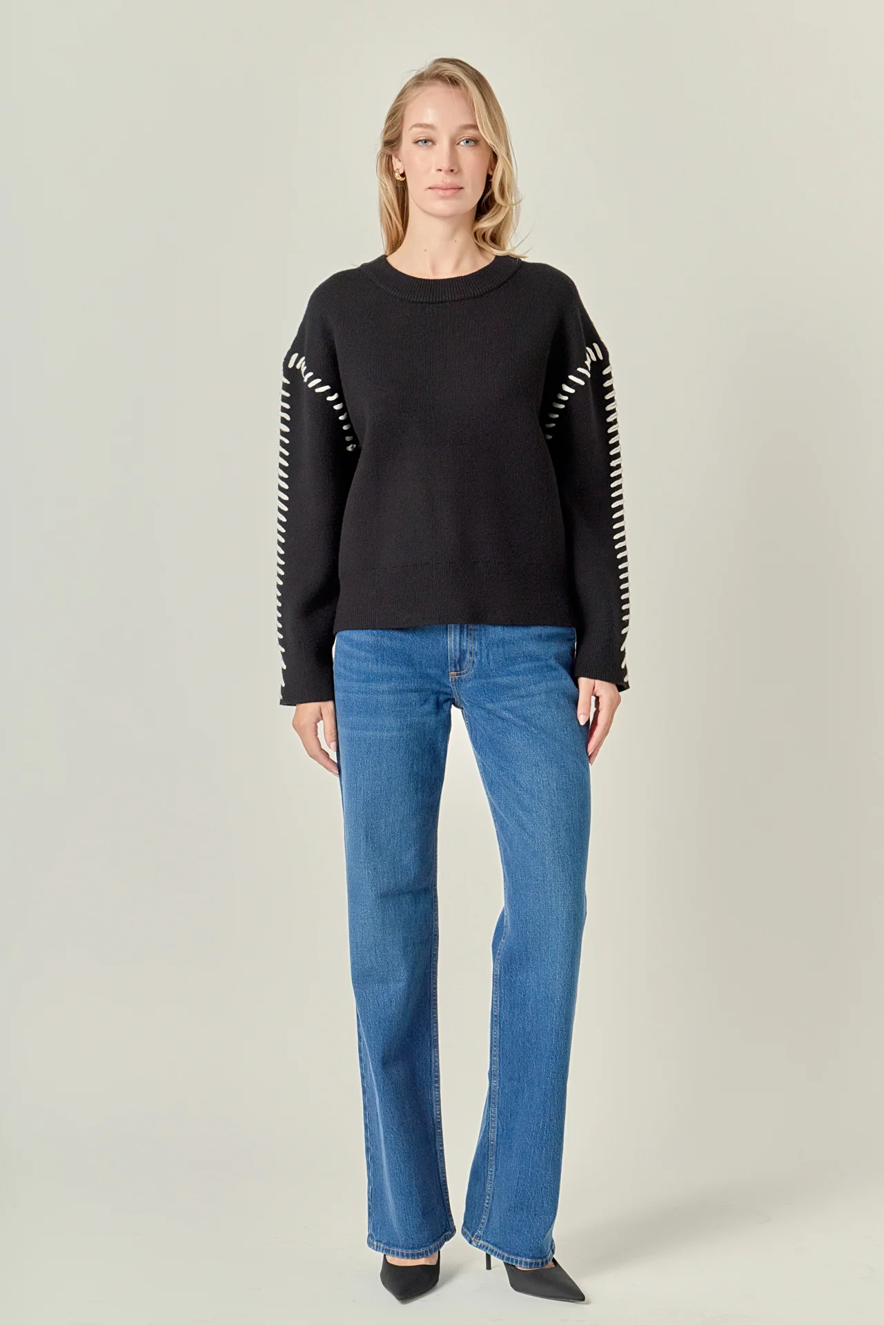 Whip Contrast Stitch Sweater - Image 7