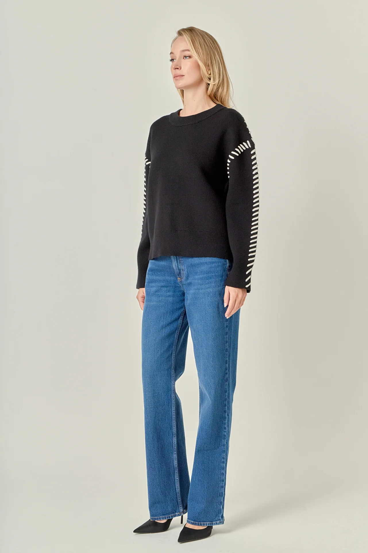 Whip Contrast Stitch Sweater - Image 9
