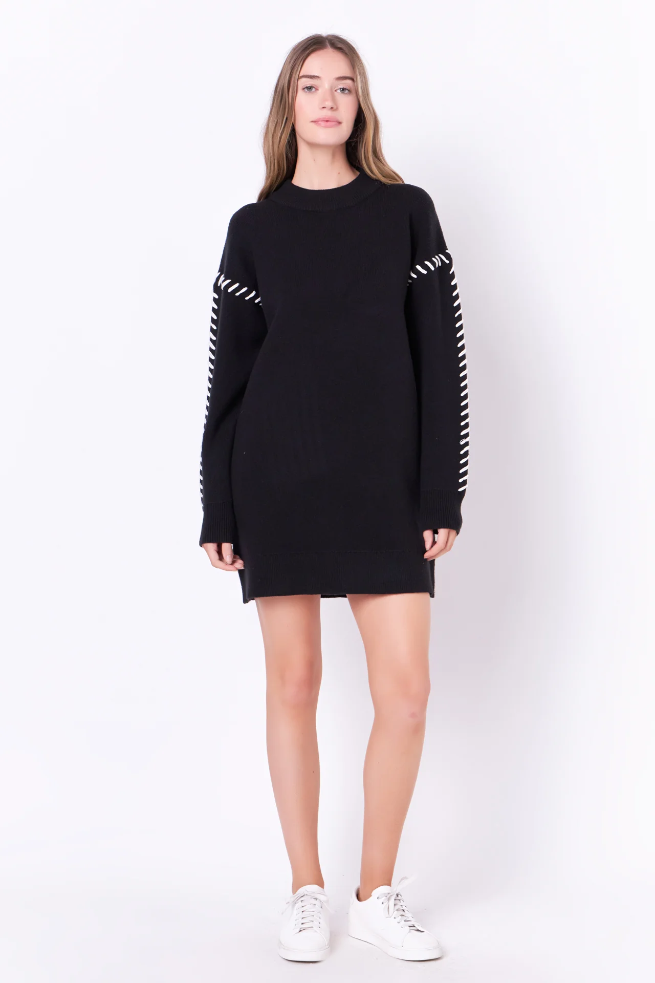 Whip Stitched Knit Mini Dress - Image 7