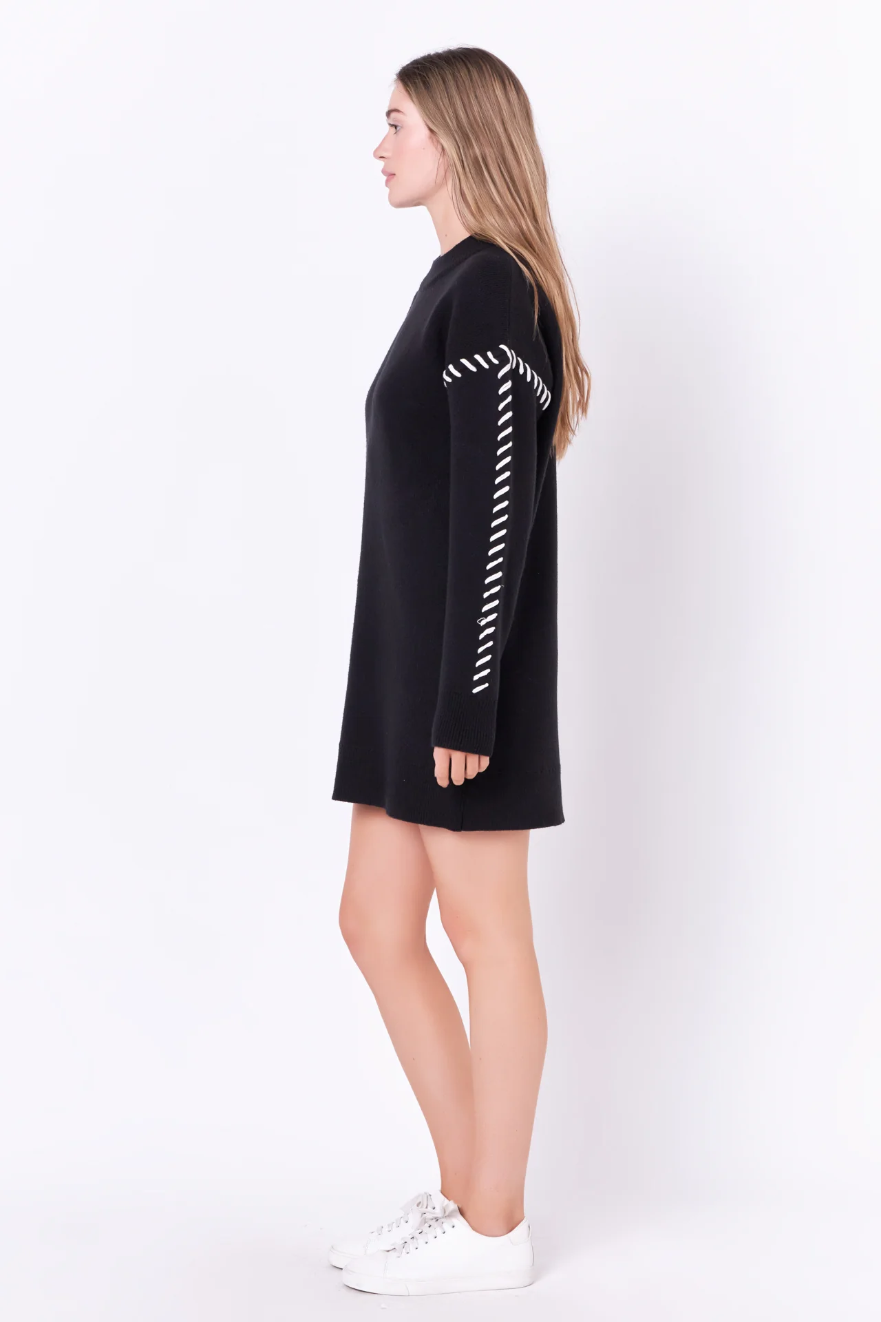 Whip Stitched Knit Mini Dress - Image 9