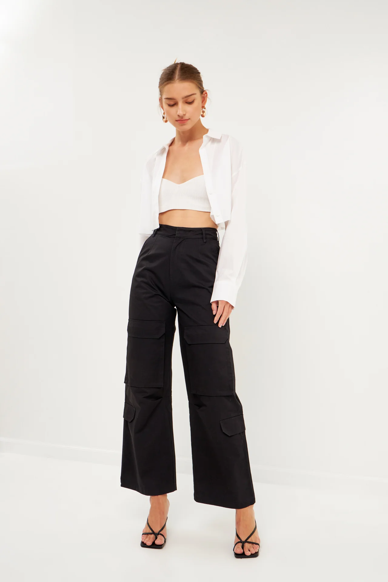Wide Leg Cargo Pants - Image 20